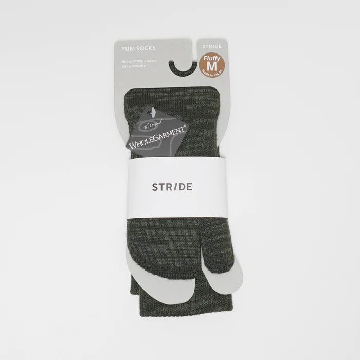 STRIDE YUBI SOCKS FLUFFY(足袋型/メリノウール×和紙/防臭効果高い)【STRIDE】