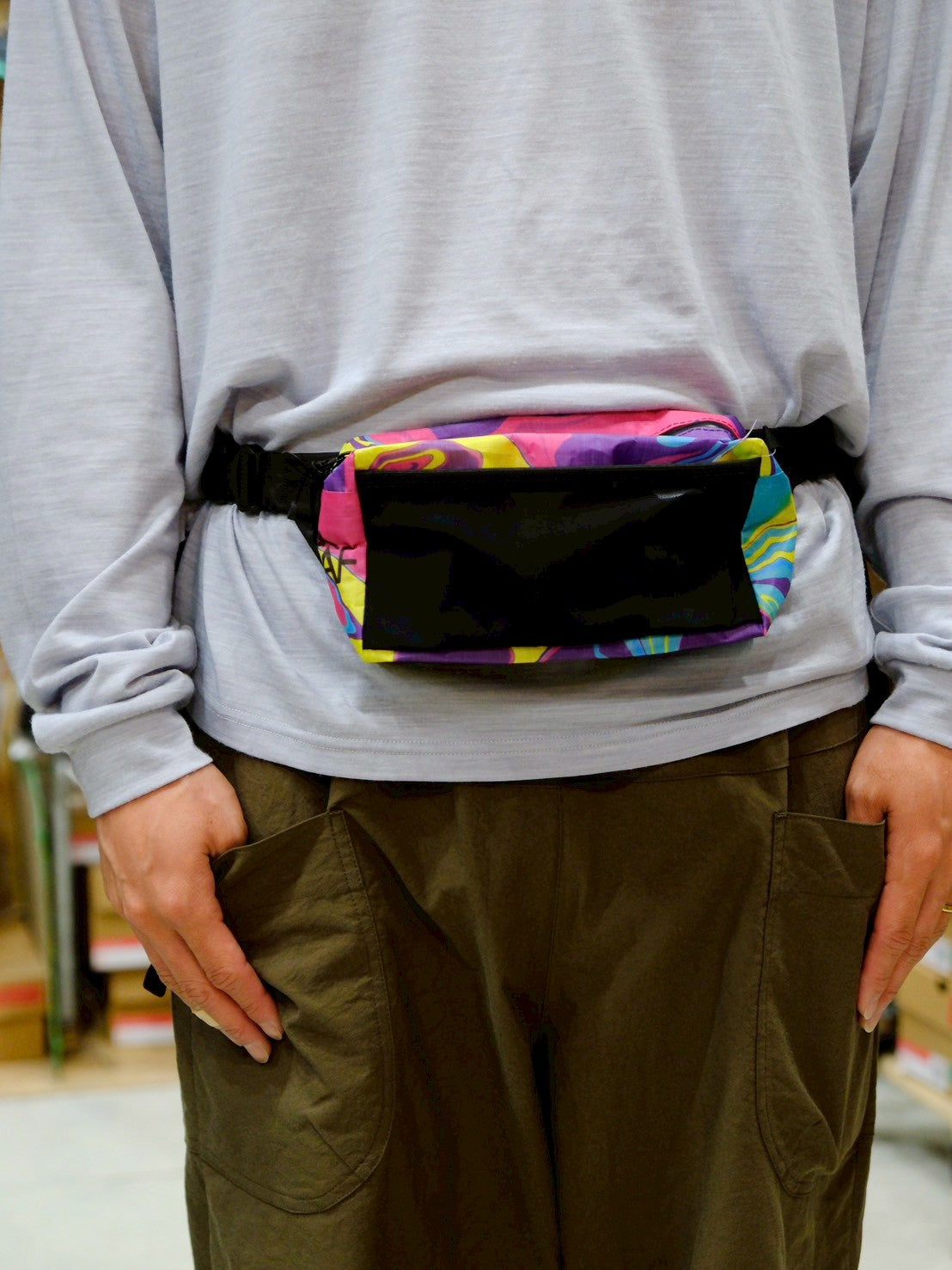 PRINTED DYNEEMA FEATHER WEIGHT FANNYPACK(ウエストベルトにもなる完全防水ポーチ)【LiteAF】