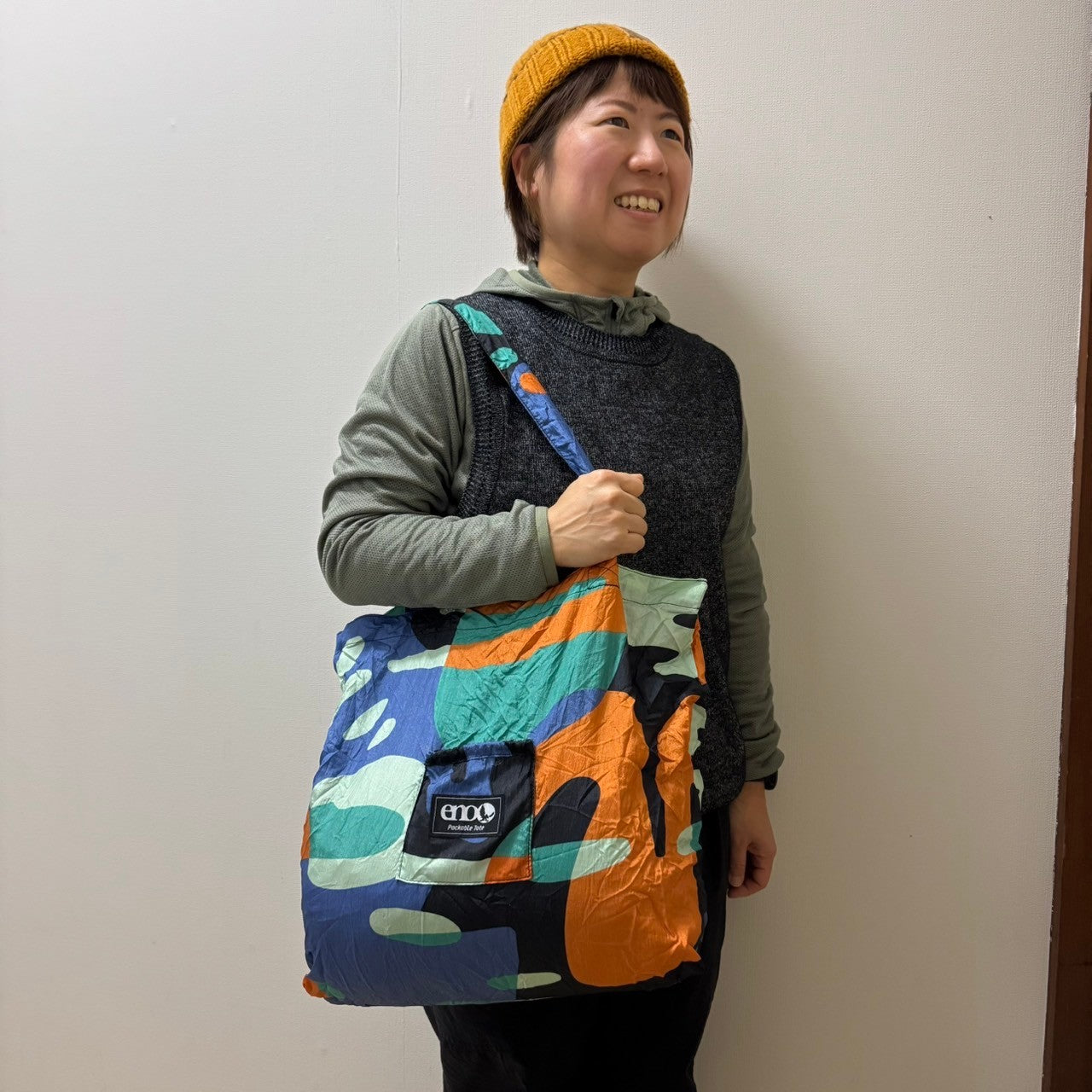 Packable Tote Print(ハンモック残布使用のパッカブルトート)【ENO】