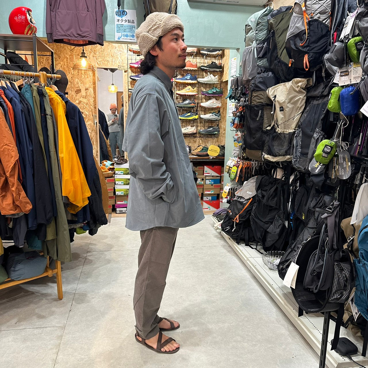 HIKE&BIKE CAVE CORDUROY BIG SHIRT【PAPEASKY】