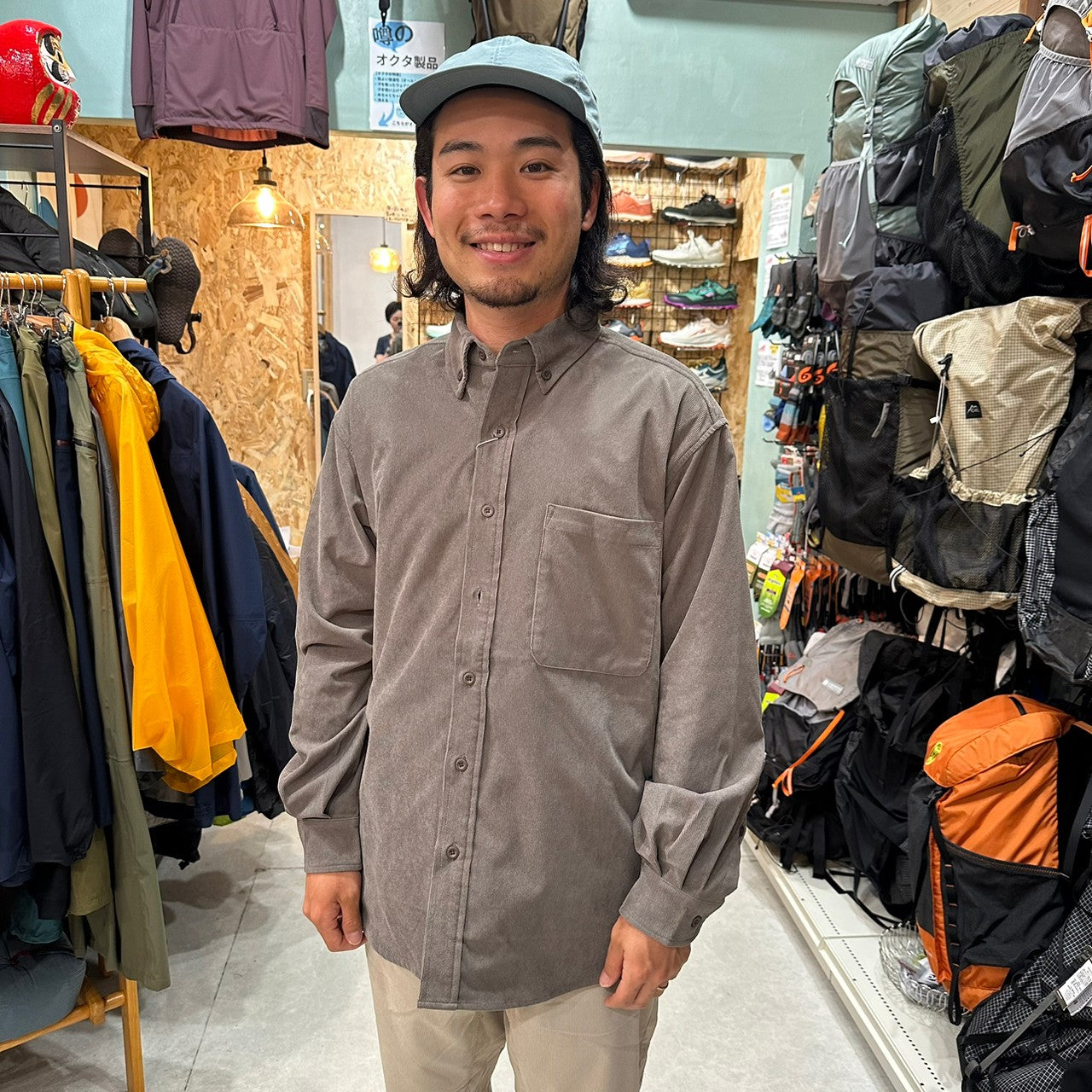 HIKE&BIKE CAVE CORDUROY BIG SHIRT【PAPEASKY】