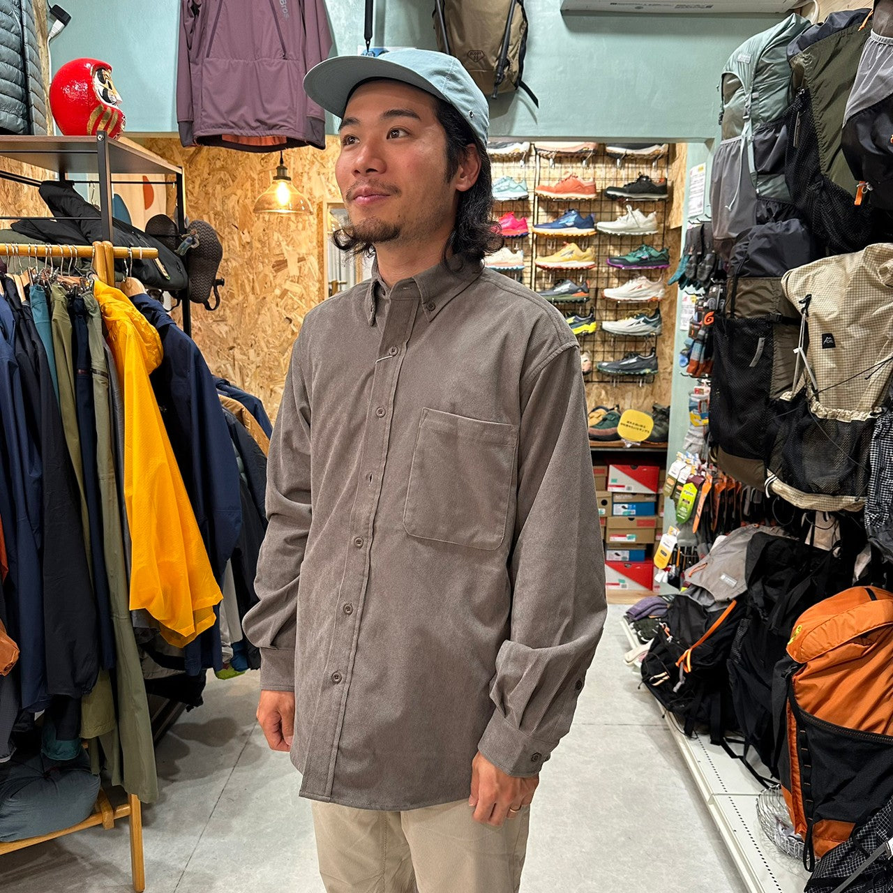 HIKE&BIKE CAVE CORDUROY BIG SHIRT【PAPEASKY】