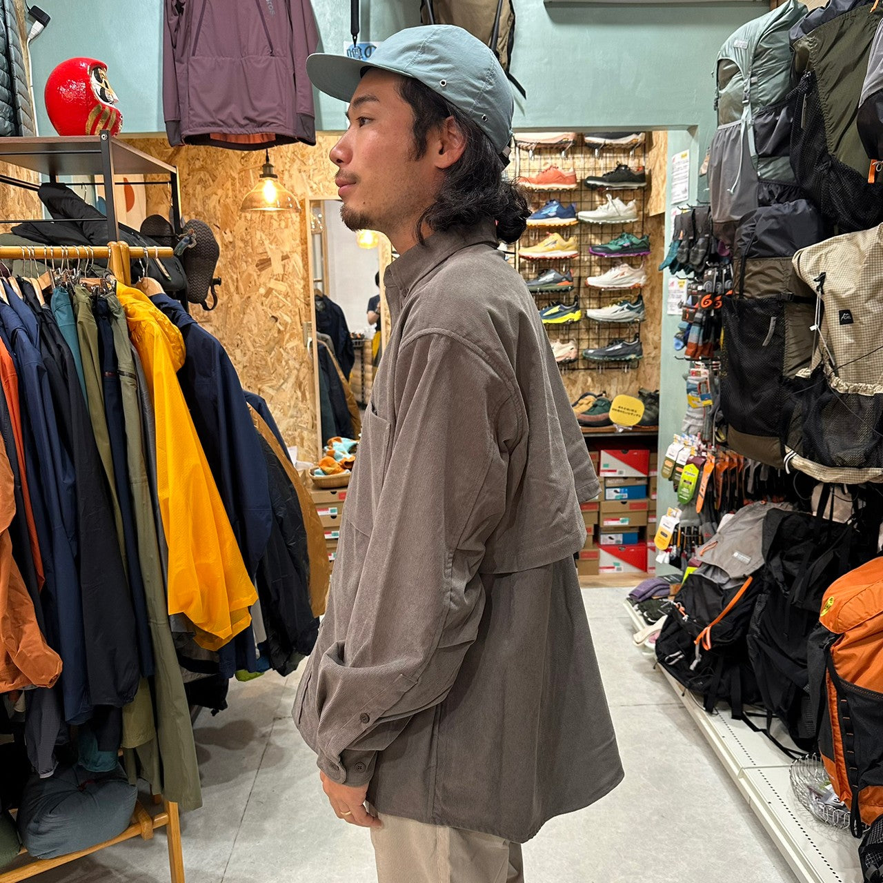 HIKE&BIKE CAVE CORDUROY BIG SHIRT【PAPEASKY】