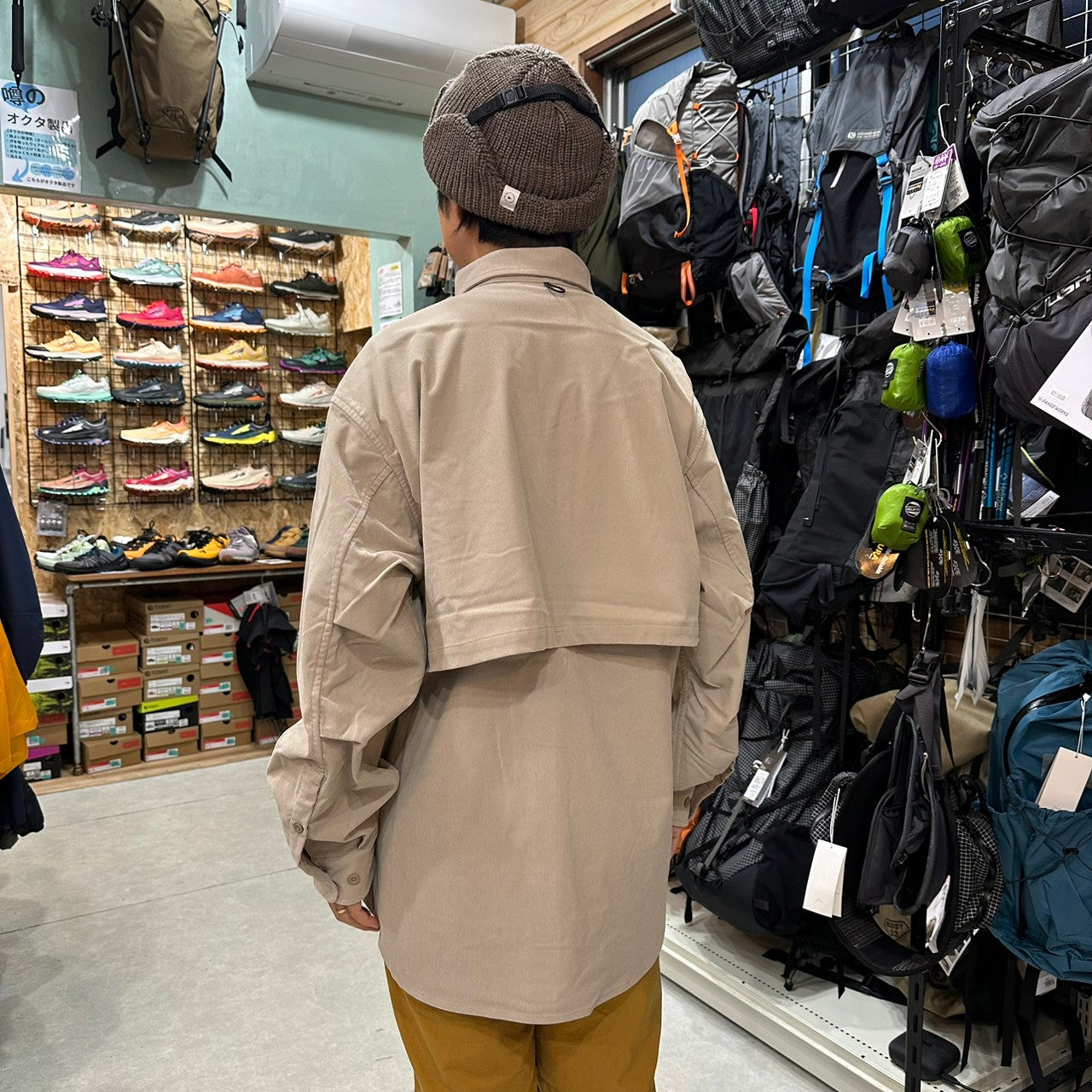 HIKE&BIKE CAVE CORDUROY BIG SHIRT【PAPEASKY】
