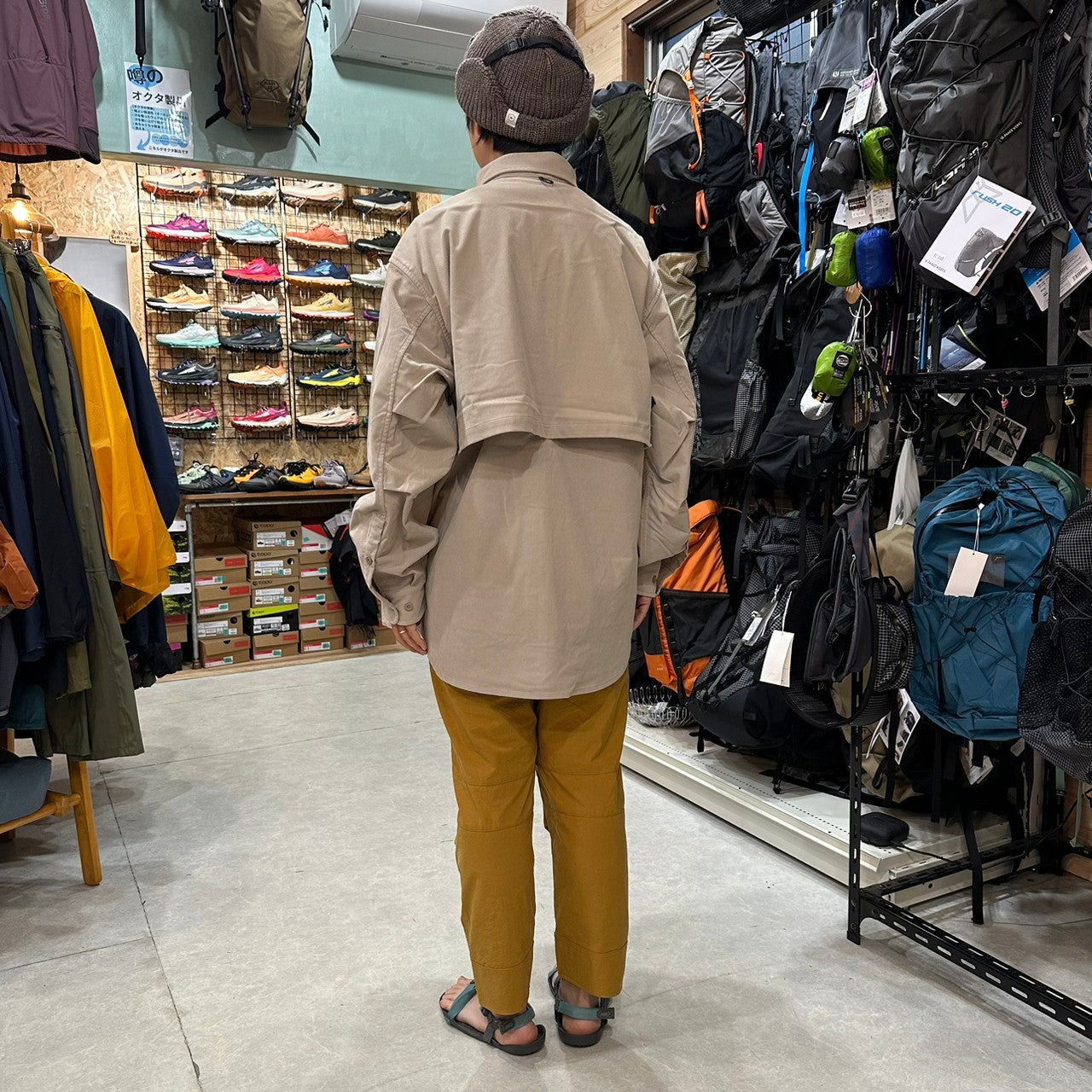 HIKE&BIKE CAVE CORDUROY BIG SHIRT【PAPEASKY】
