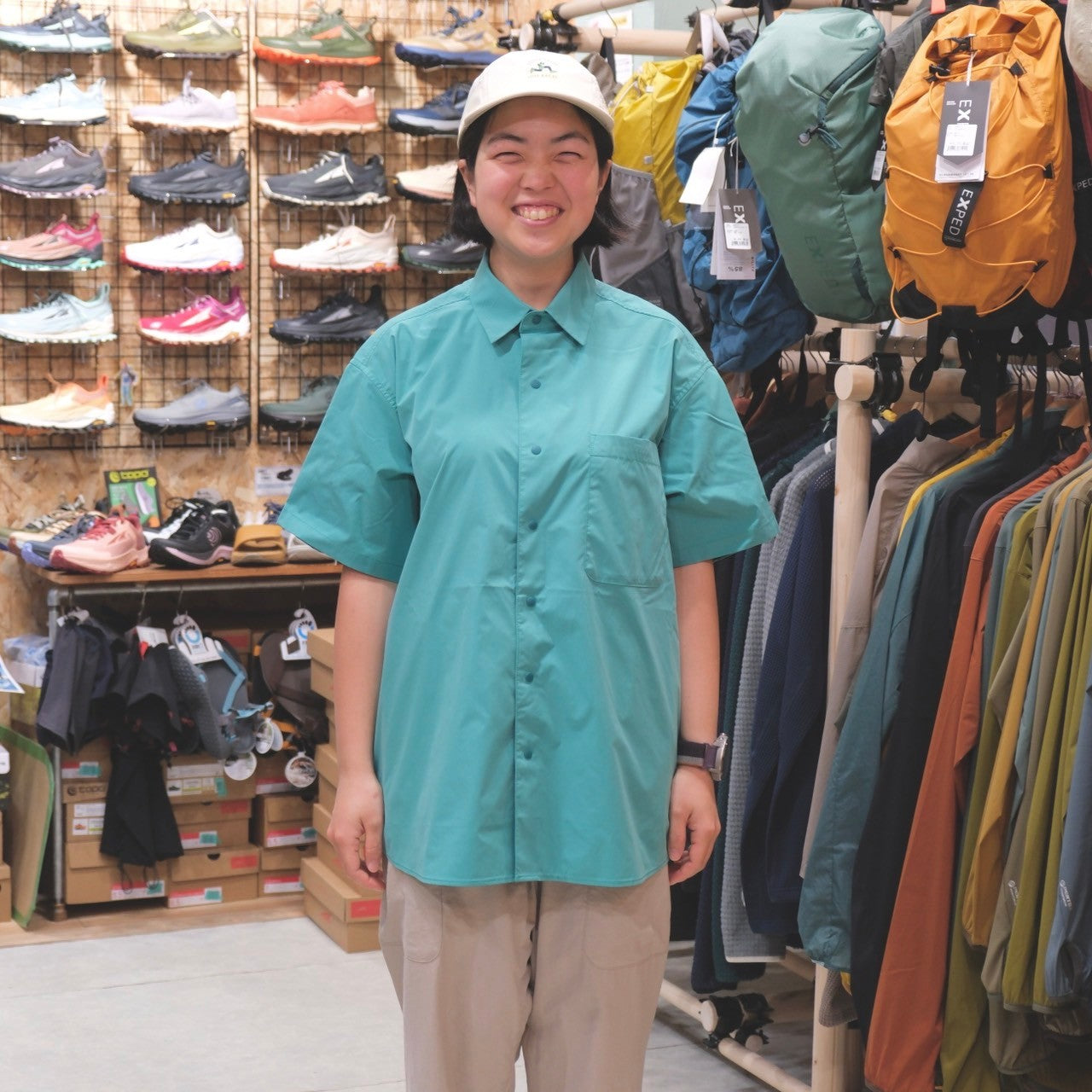 HIKE&BIKE CAVE BIG HALF SHIRTS(ポリエステル100%/ワイドな身幅で風が気持ち良い)【PAPERSKY】