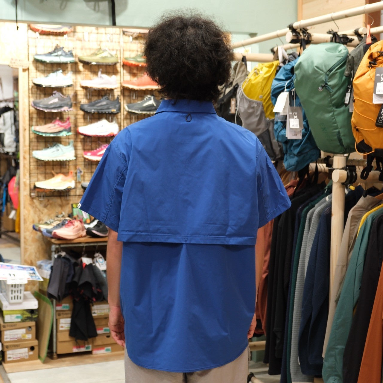 HIKE&BIKE CAVE BIG HALF SHIRTS(ポリエステル100%/ワイドな身幅で風が気持ち良い)【PAPERSKY】
