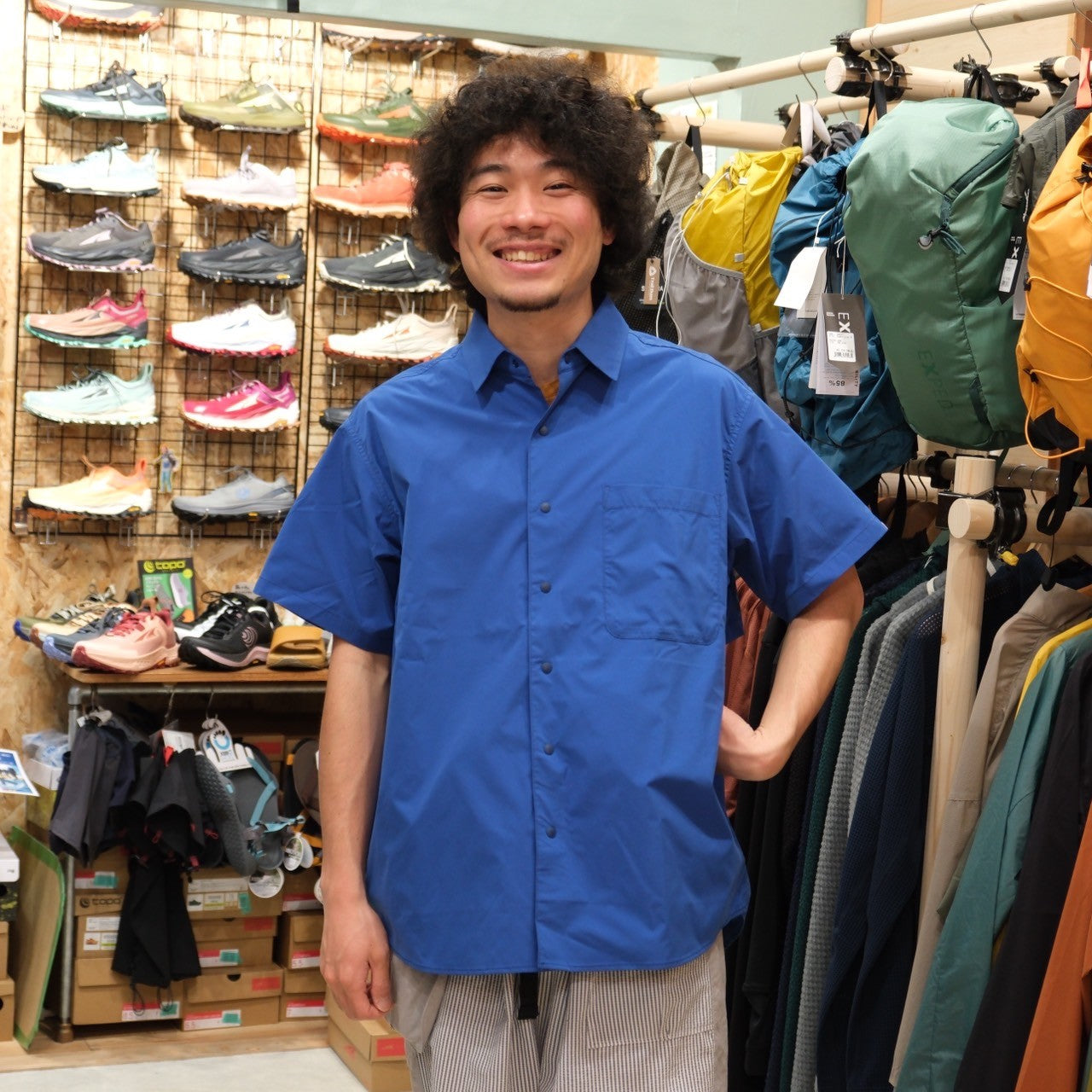 HIKE&BIKE CAVE BIG HALF SHIRTS(ポリエステル100%/ワイドな身幅で風が気持ち良い)【PAPERSKY】