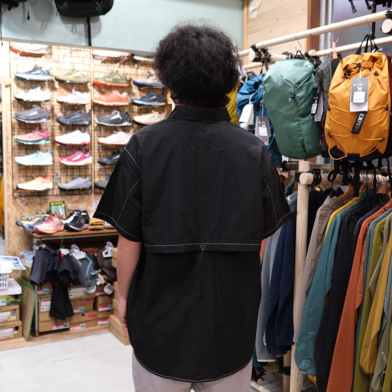 HIKE&BIKE CAVE BIG HALF SHIRTS(ポリエステル100%/ワイドな身幅で風が気持ち良い)【PAPERSKY】