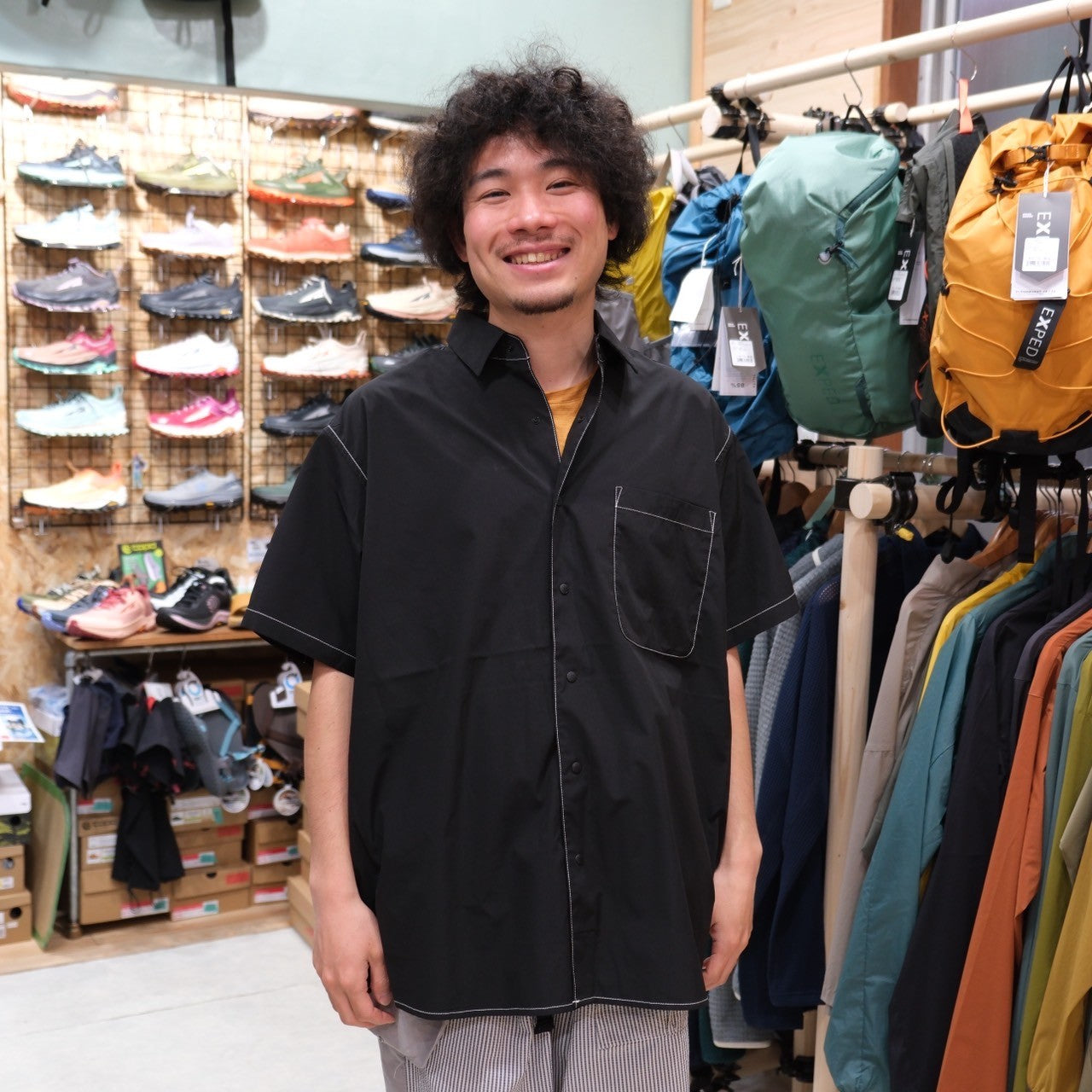 HIKE&BIKE CAVE BIG HALF SHIRTS(ポリエステル100%/ワイドな身幅で風が気持ち良い)【PAPERSKY】