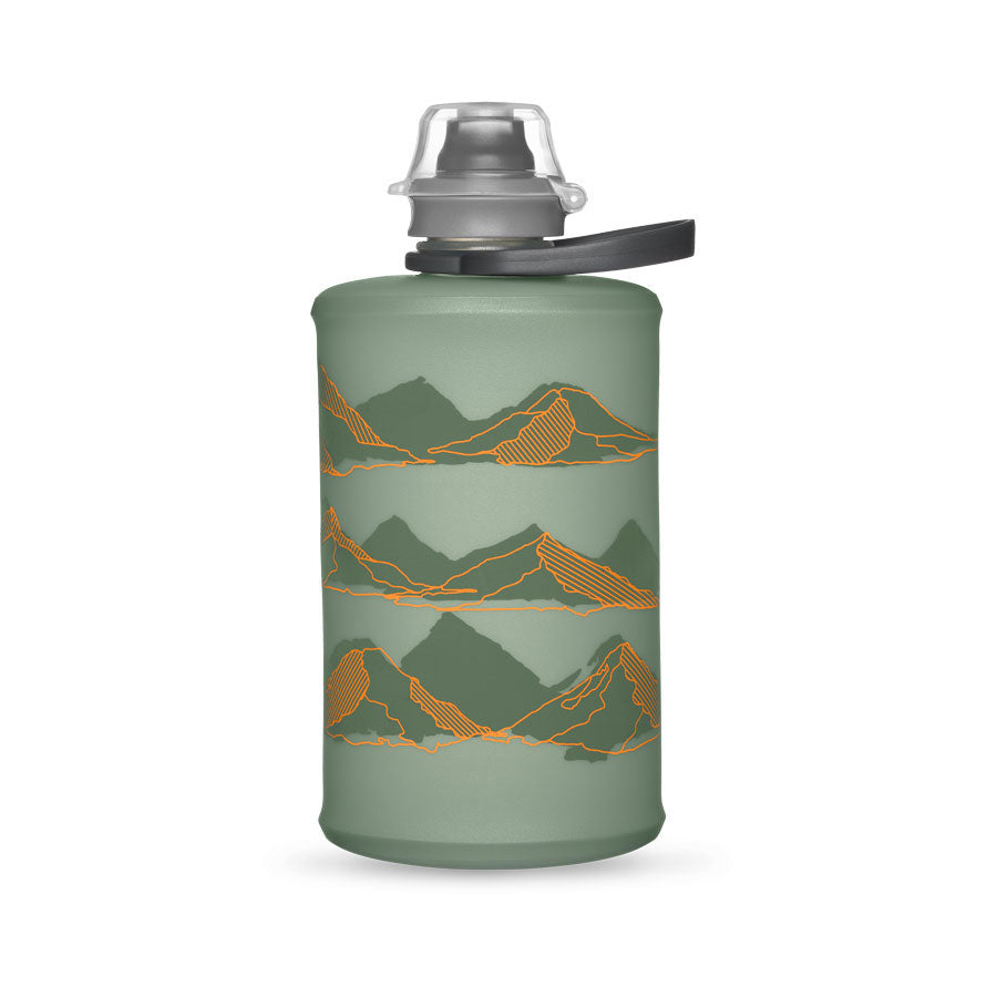 ストウボトル マウンテン STOW FLEXIBLE BOTTLE(山デザイン/バックパックのサイドポケットに入れやすいソフトボトル)【HydraPak】