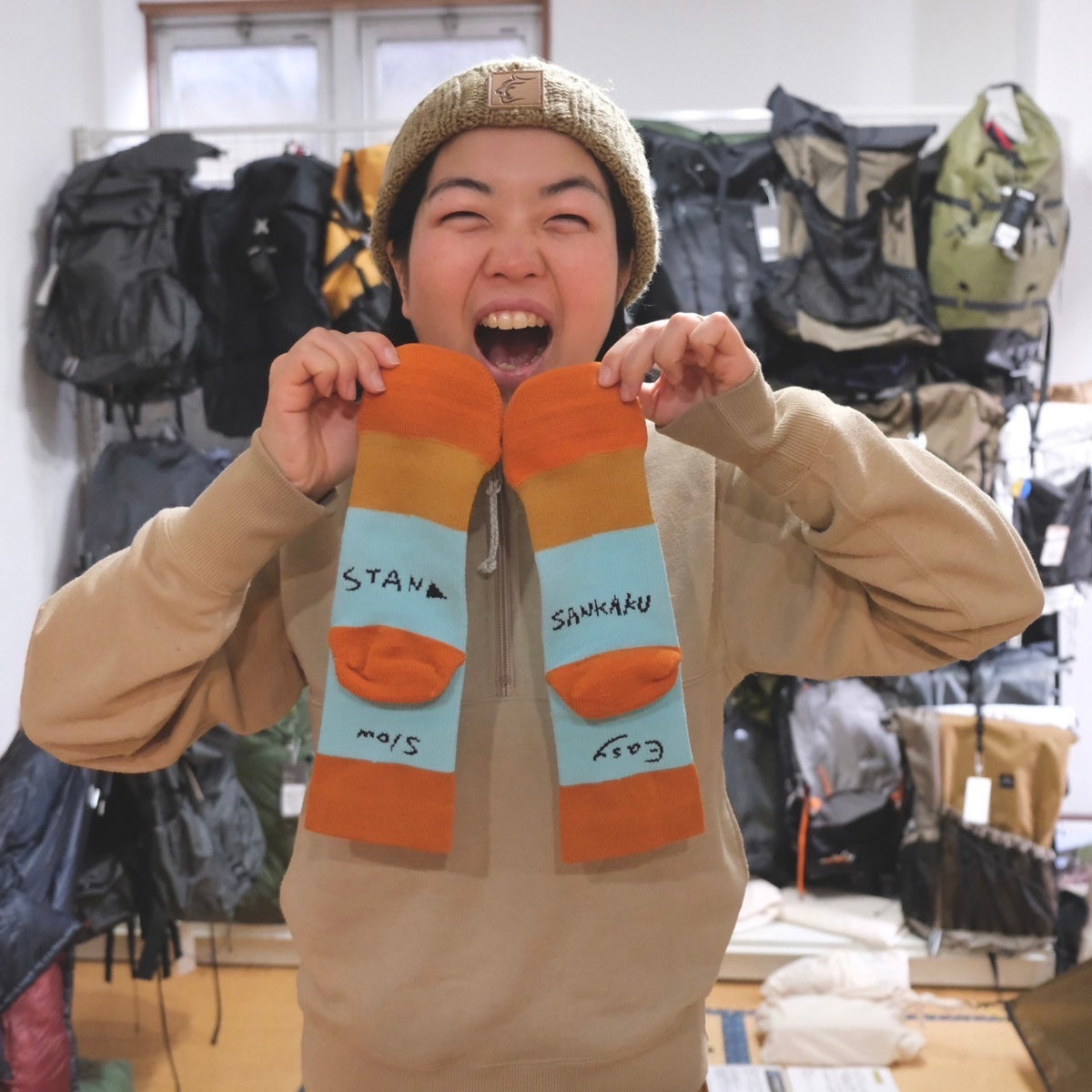 Slow&Easy 中厚ソックス【SANKAKU STAND × OLENO】