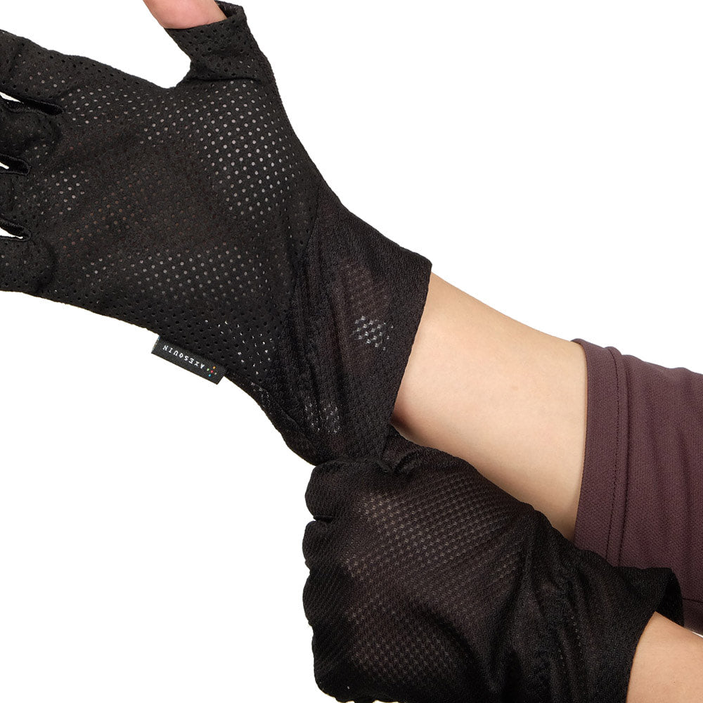 Super Fit Mesh Glove(涼しい/滑り止め付き/指出し)【AXESQUIN】
