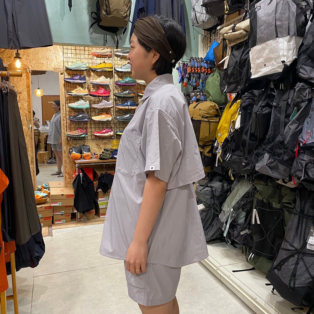 HIKE&BIKE CAVE BIG HALF SHIRTS(ポリエステル100%/ワイドな身幅で風が気持ち良い)【PAPERSKY】