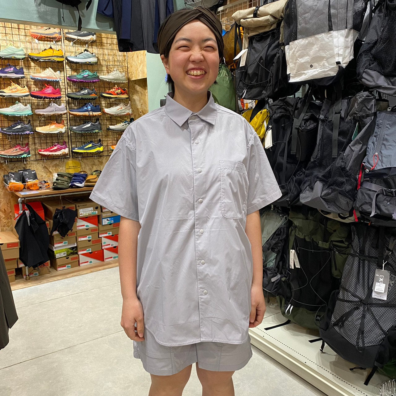 HIKE&BIKE CAVE BIG HALF SHIRTS(ポリエステル100%/ワイドな身幅で風が気持ち良い)【PAPERSKY】