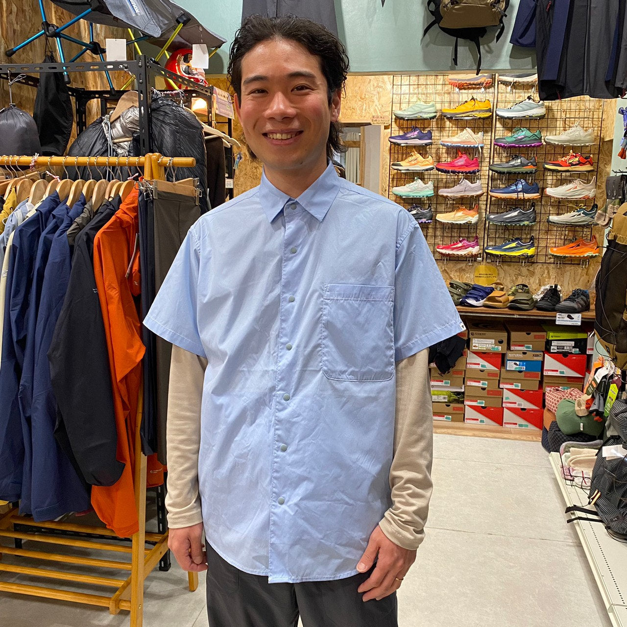 HIKE&BIKE CAVE BIG HALF SHIRTS(ポリエステル100%/ワイドな身幅で風が気持ち良い)【PAPERSKY】