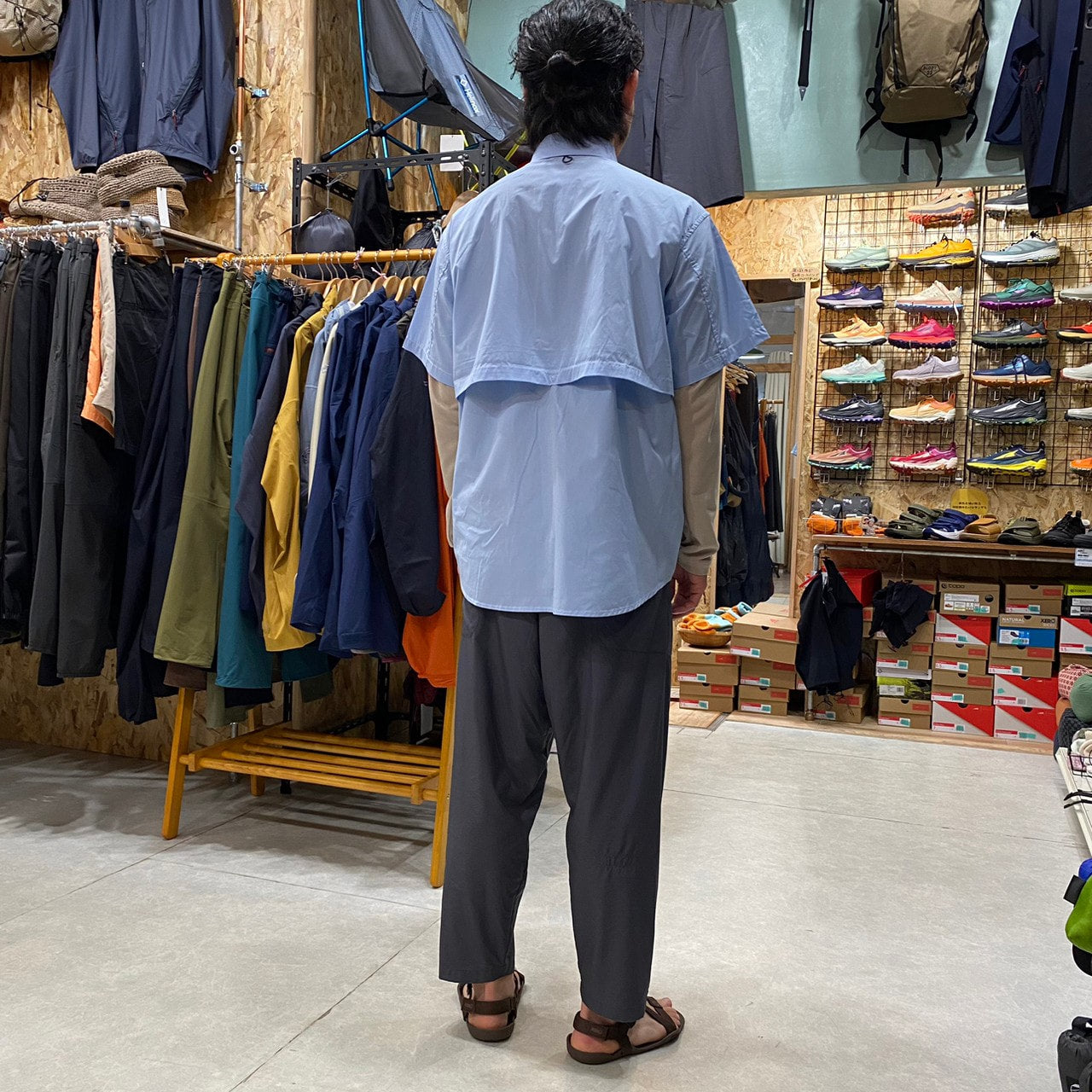 HIKE&BIKE CAVE BIG HALF SHIRTS(ポリエステル100%/ワイドな身幅で風が気持ち良い)【PAPERSKY】