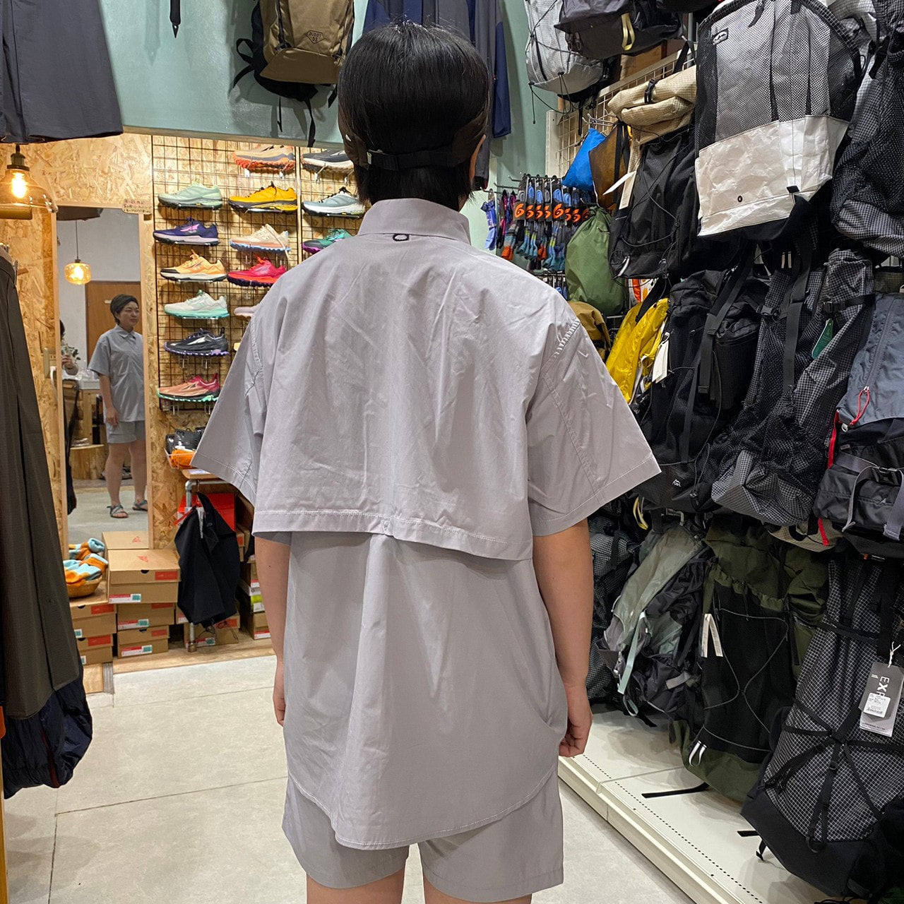 HIKE&BIKE CAVE BIG HALF SHIRTS(ポリエステル100%/ワイドな身幅で風が気持ち良い)【PAPERSKY】