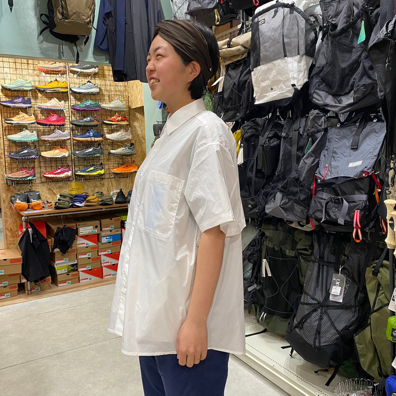HIKE&BIKE CAVE BIG HALF SHIRTS(ポリエステル100%/ワイドな身幅で風が気持ち良い)【PAPERSKY】