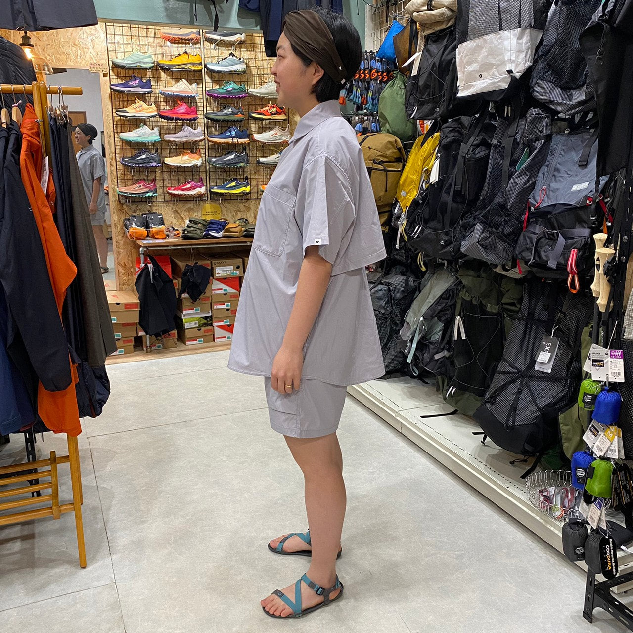 HIKE&BIKE CAVE BIG HALF SHIRTS(ポリエステル100%/ワイドな身幅で風が気持ち良い)【PAPERSKY】