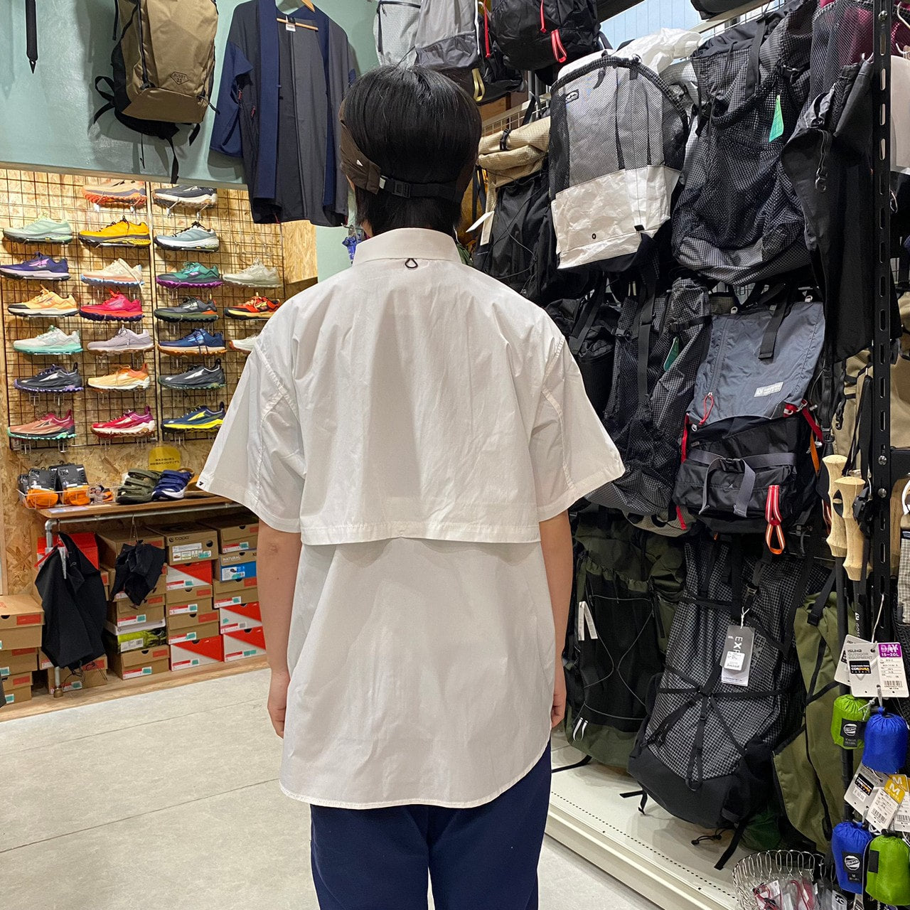 HIKE&BIKE CAVE BIG HALF SHIRTS(ポリエステル100%/ワイドな身幅で風が気持ち良い)【PAPERSKY】