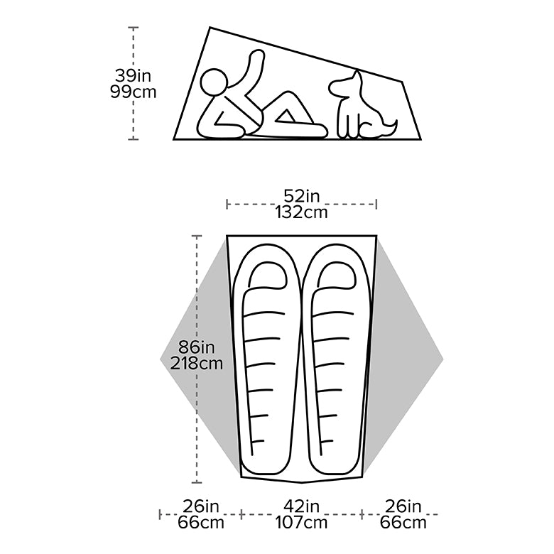 Tiger Wall UL2 SD(2人用/1.13Kg/快適性の高い軽量テント)【Big Agnes】