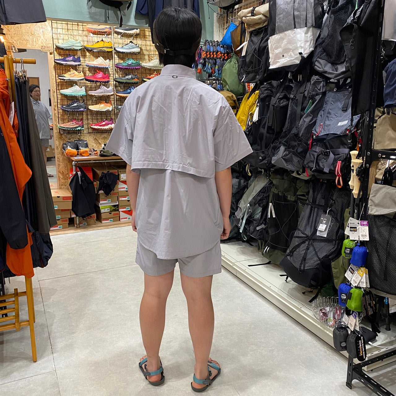 HIKE&BIKE CAVE BIG HALF SHIRTS(ポリエステル100%/ワイドな身幅で風が気持ち良い)【PAPERSKY】