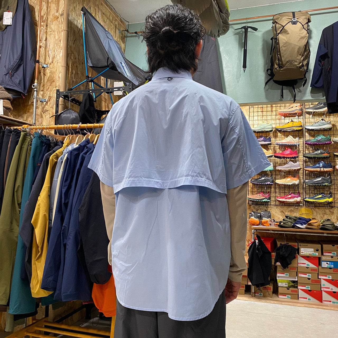 HIKE&BIKE CAVE BIG HALF SHIRTS(ポリエステル100%/ワイドな身幅で風が気持ち良い)【PAPERSKY】