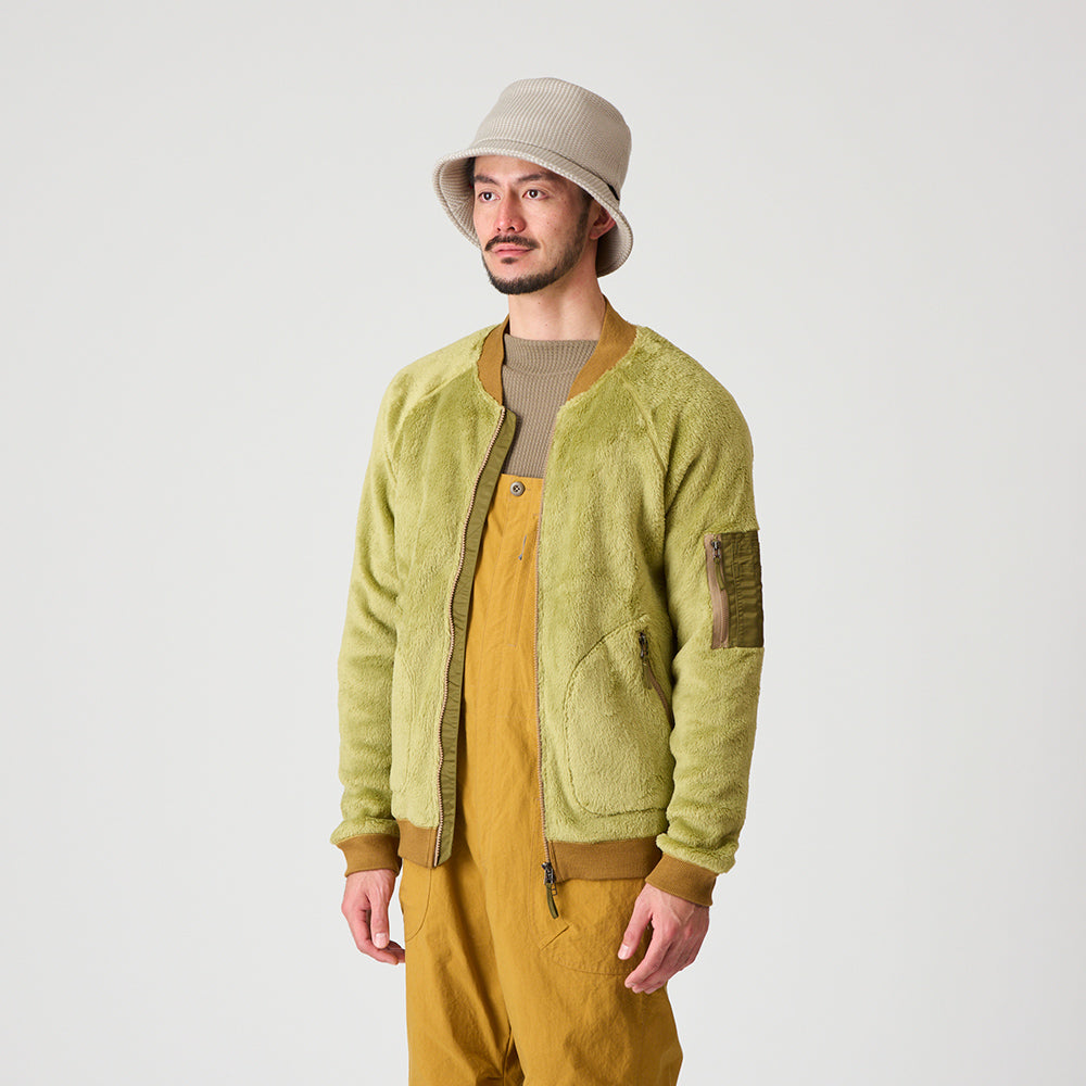 ハイロフトフリースのリブジャケット（軽量・保温・通気・左腕ポケット