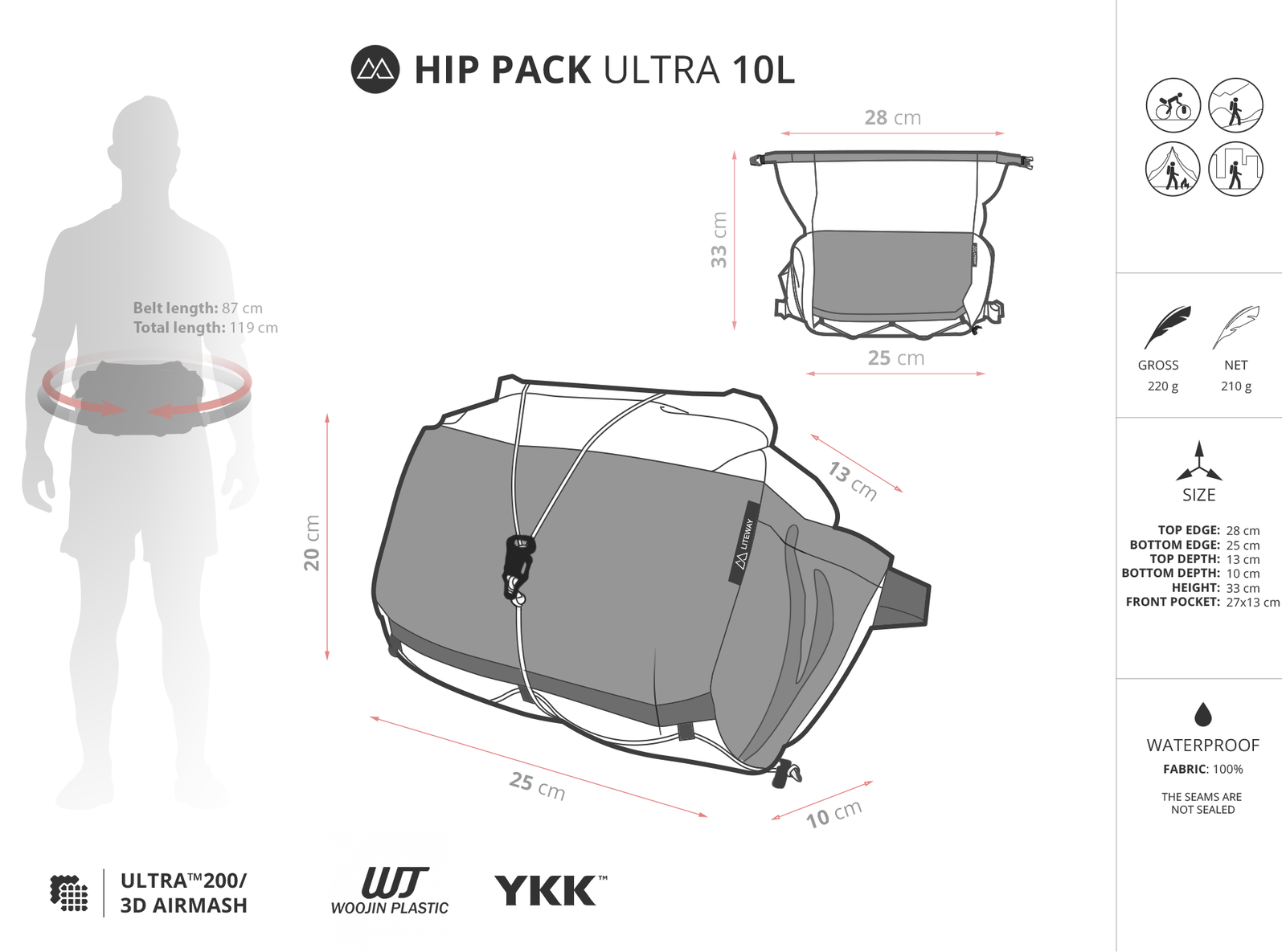 HIP PACK ULTRA（日帰りハイク・サイクリングに最適！軽量ウエスト