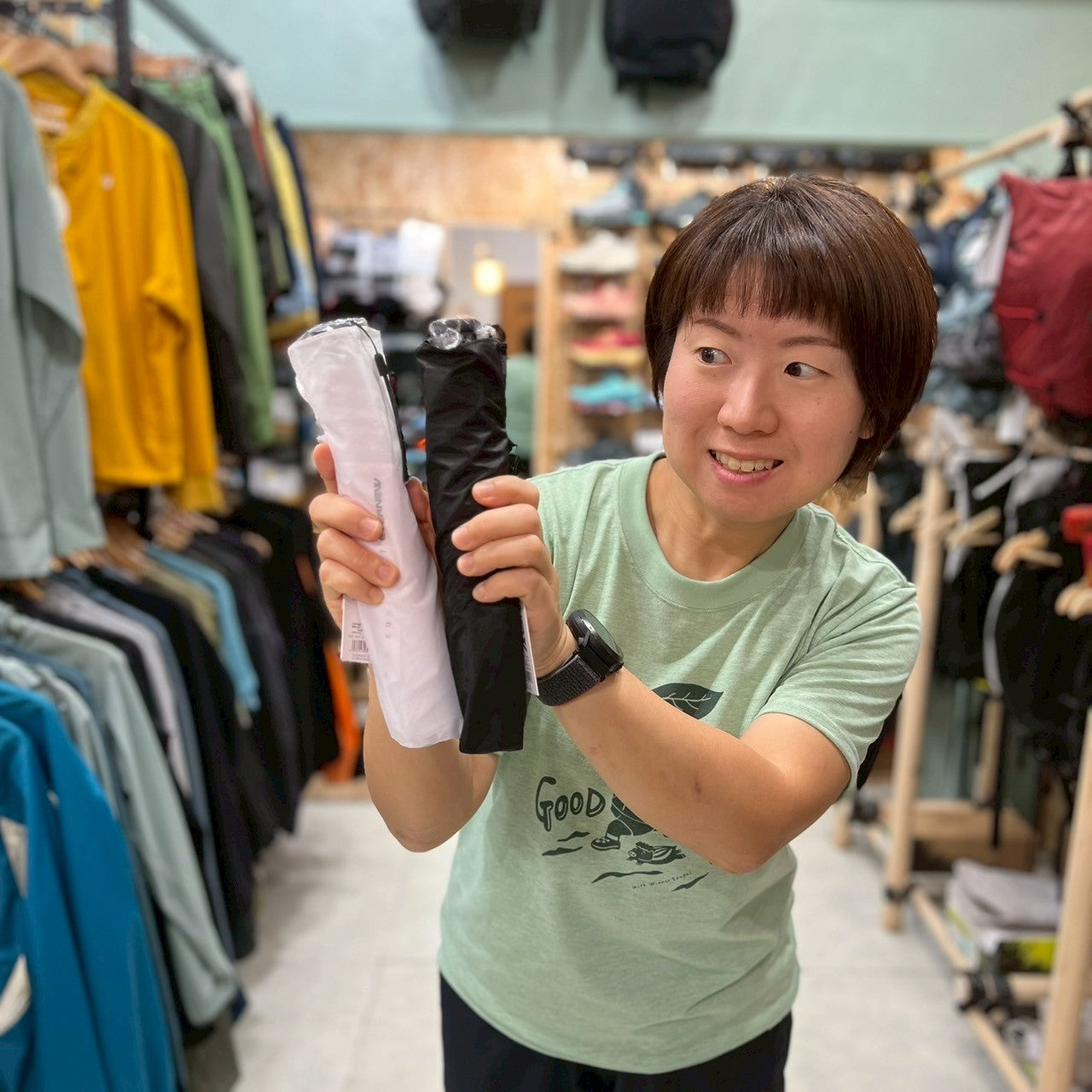 Airy wide U.L. umbrella（超軽量大型折り畳み傘）【EVERNEW】