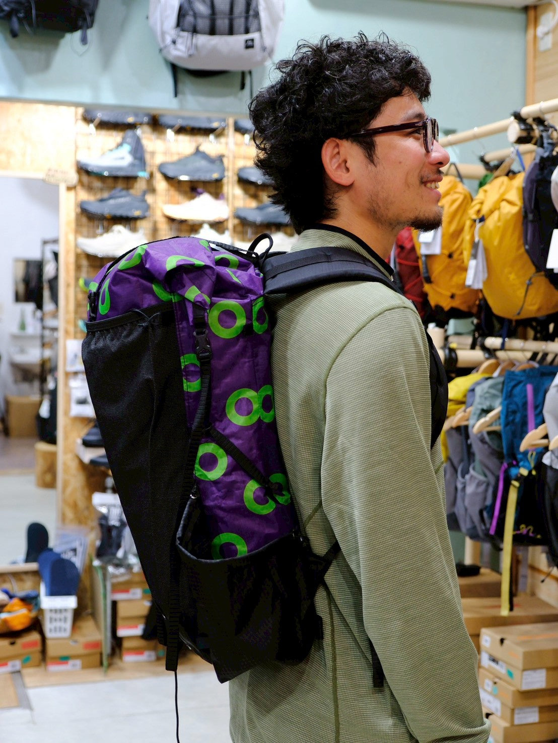 PRINTED DYNEEMA 20L CURVE FRAMELESS（防水／軽量／耐久性◎／ダイニーマフレームレスバックパック）【LiteAF】