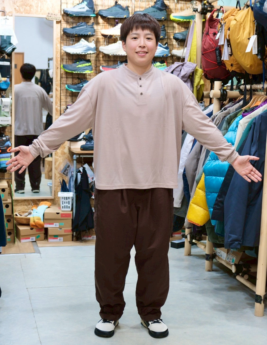 Manta Flow Shirt（マンタのようなワイドシルエットのメリノTシャツ）【SANKAKU STAND ×［sn］】