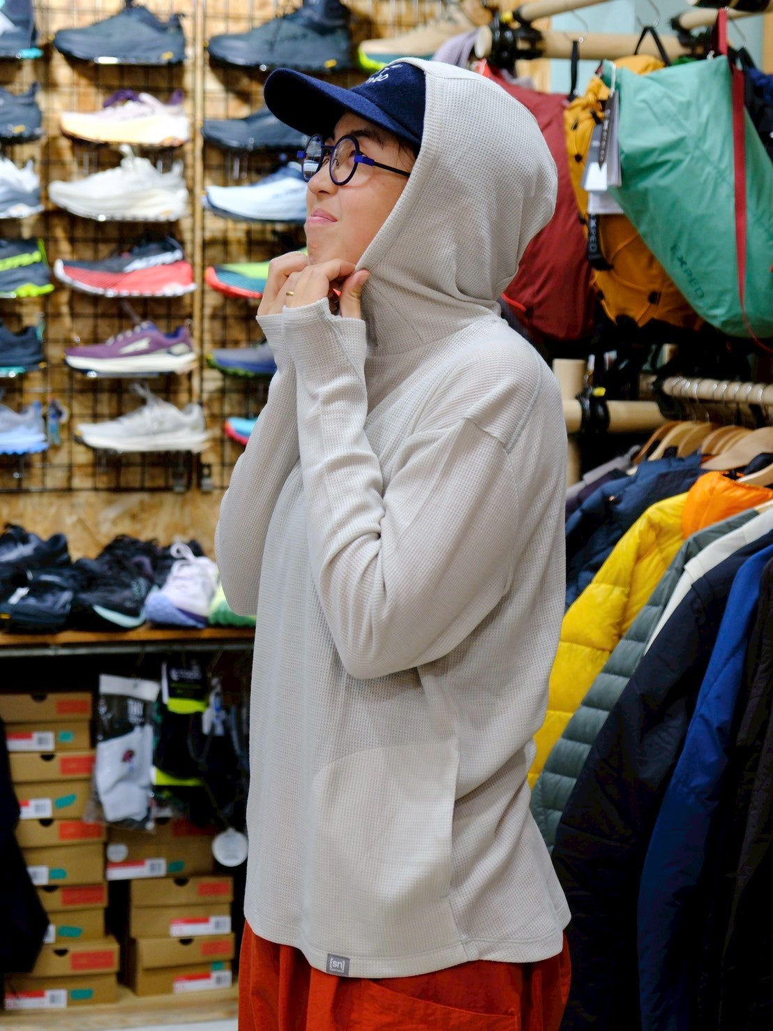 JP 190 Waffle Hoodie L/Sleeve 2(ユニセックス) 【[sn]】