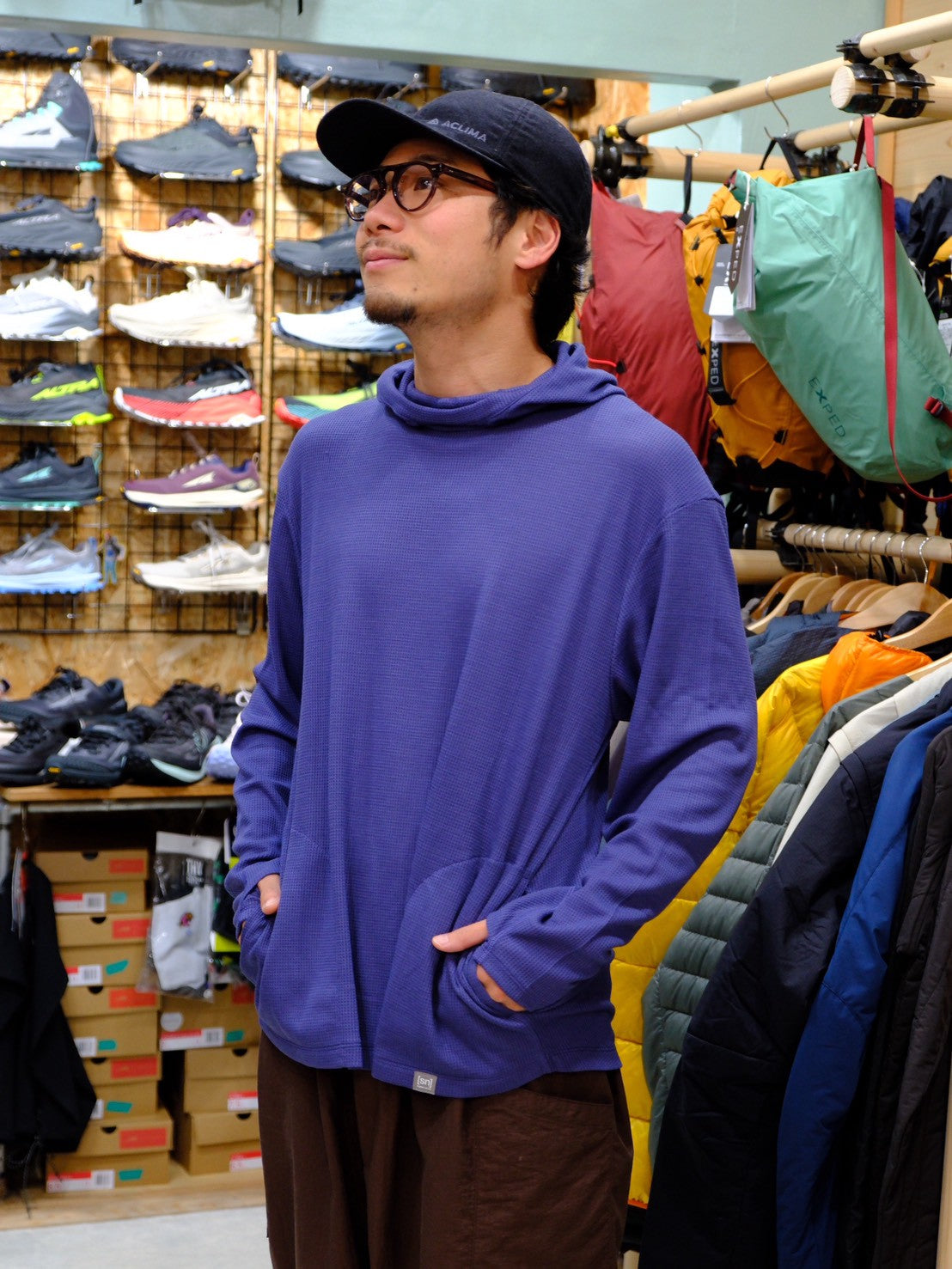 JP 190 Waffle Hoodie L/Sleeve 2(ユニセックス) 【[sn]】