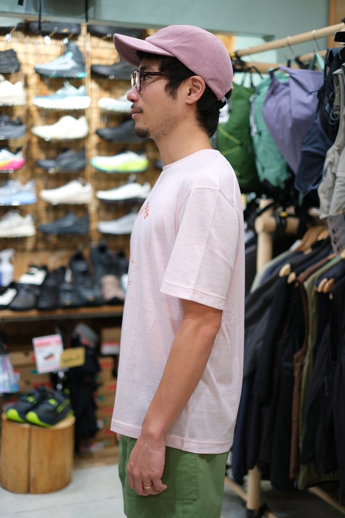 SRI.RAMANA.RITA.YOGUE×[sn] Printed S/Sleeve T-Shirt（メリノウール50％・ポリエステル50％/薄手）【[sn]】