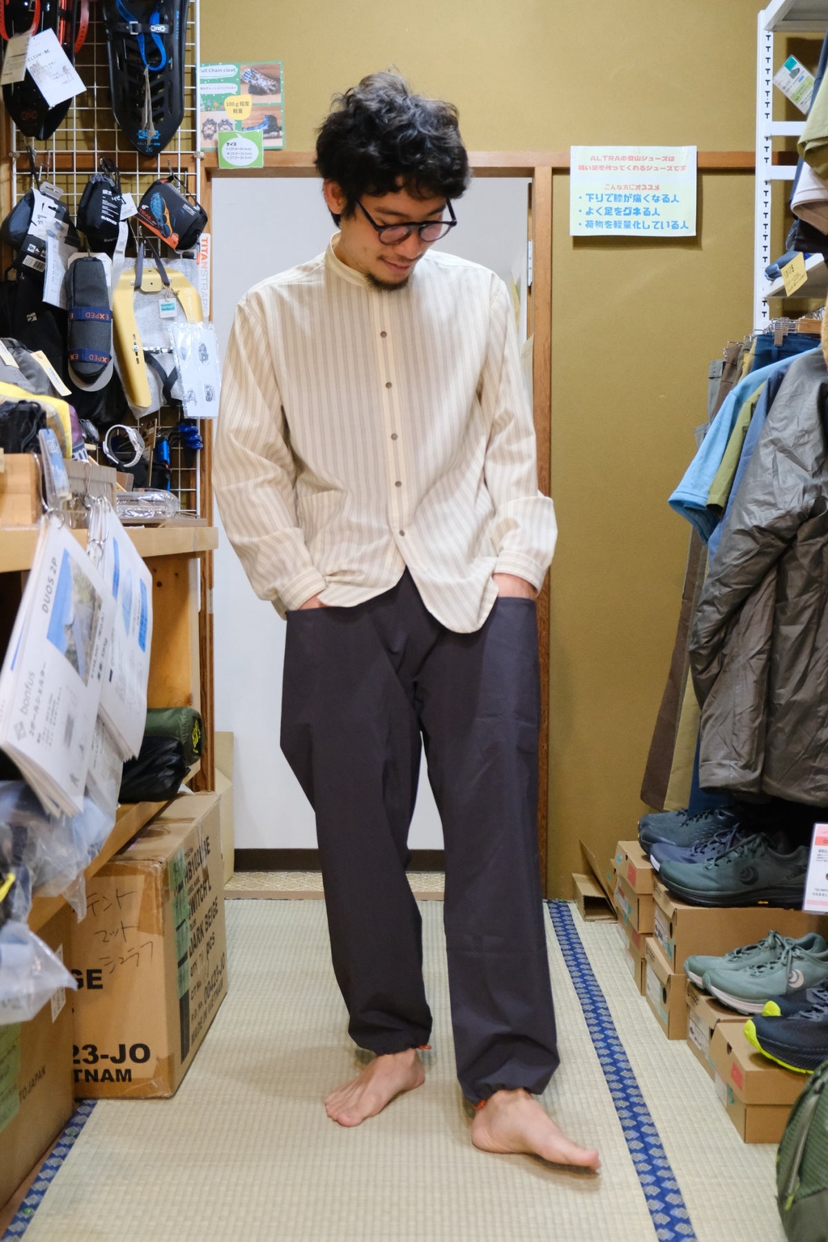 フラットパンツ 【サンカクスタンド × AXESQUIN】