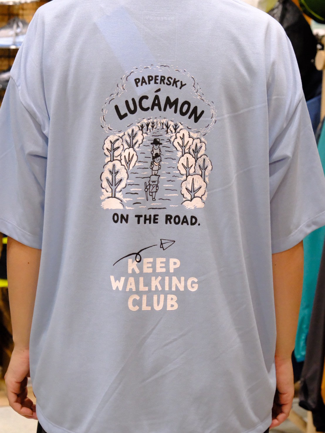 LUCAMON ON THE ROAD T-SHIRT（ワイドシルエット/二の腕が隠れる袖丈/吸水速乾）【PAPERSKY】