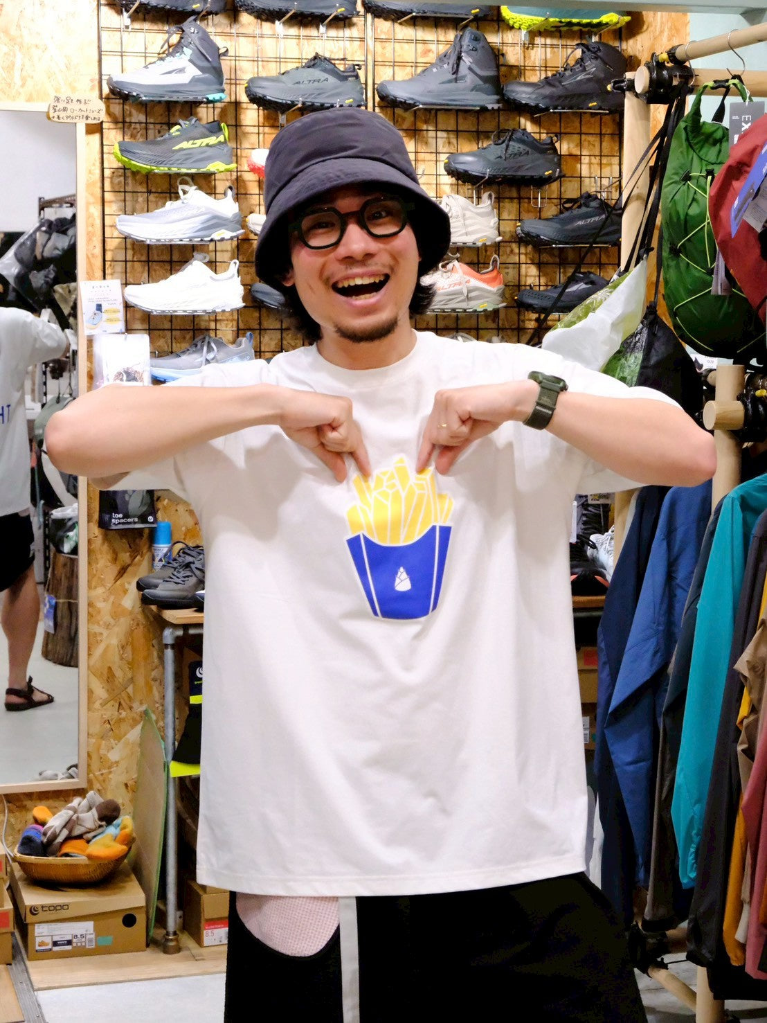 ドライ ショートスリーブ ティー "フードフォーソート"（速乾/ストレッチ/UPF50+/ポテト好きの皆様へ♡）【BAMBOO SHOOTS】
