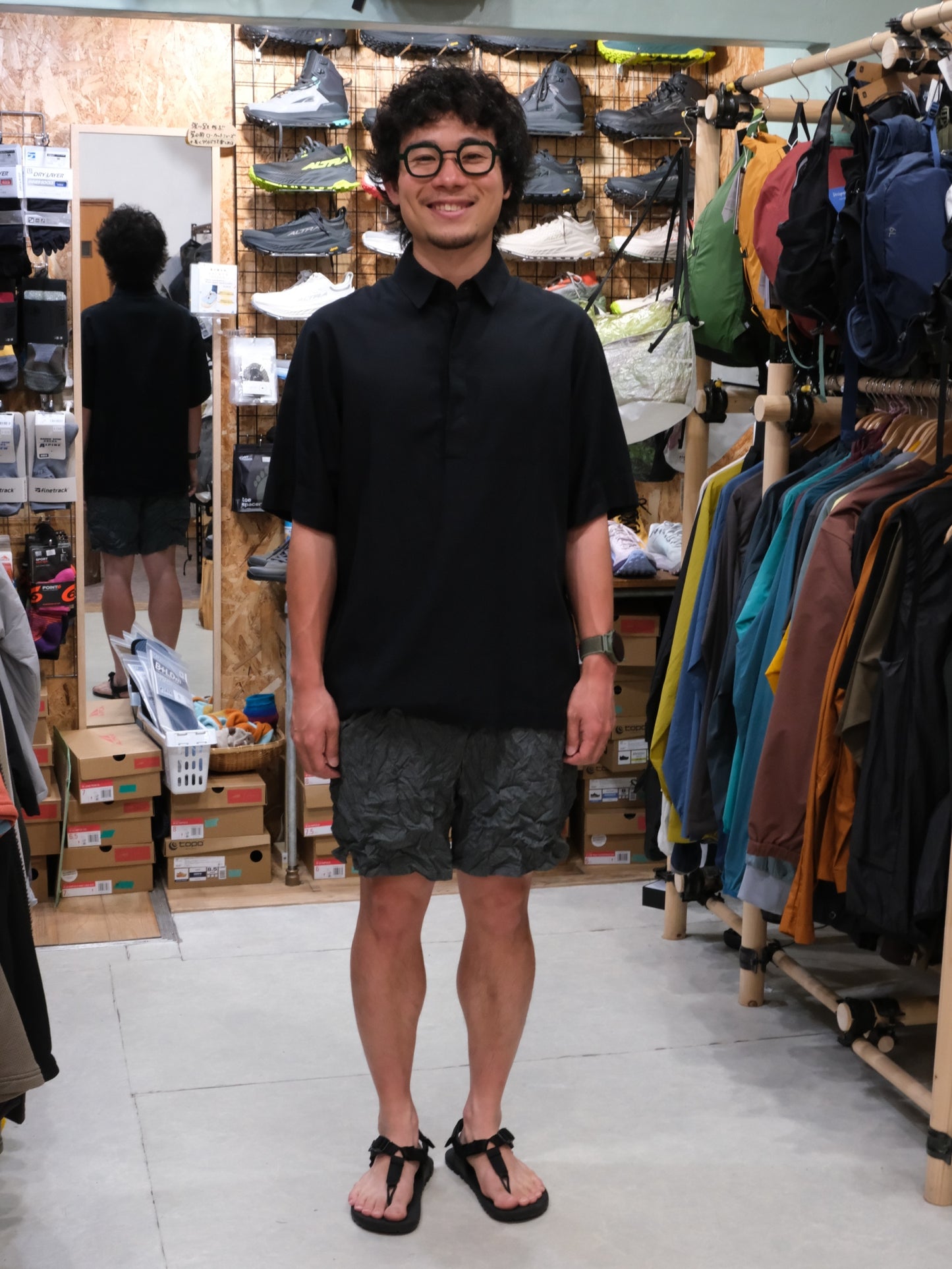 CATCH WAHER MIDDLE SHORTS 825-1-207【しわ加工のCOOL DOT'S短パン】【ranor】