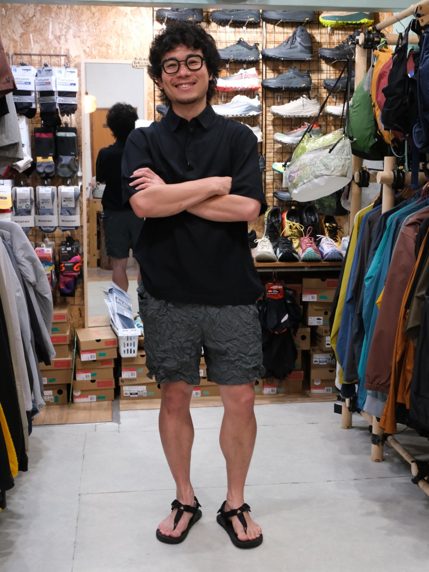 CATCH WAHER MIDDLE SHORTS 825-1-207【しわ加工のCOOL DOT'S短パン】【ranor】