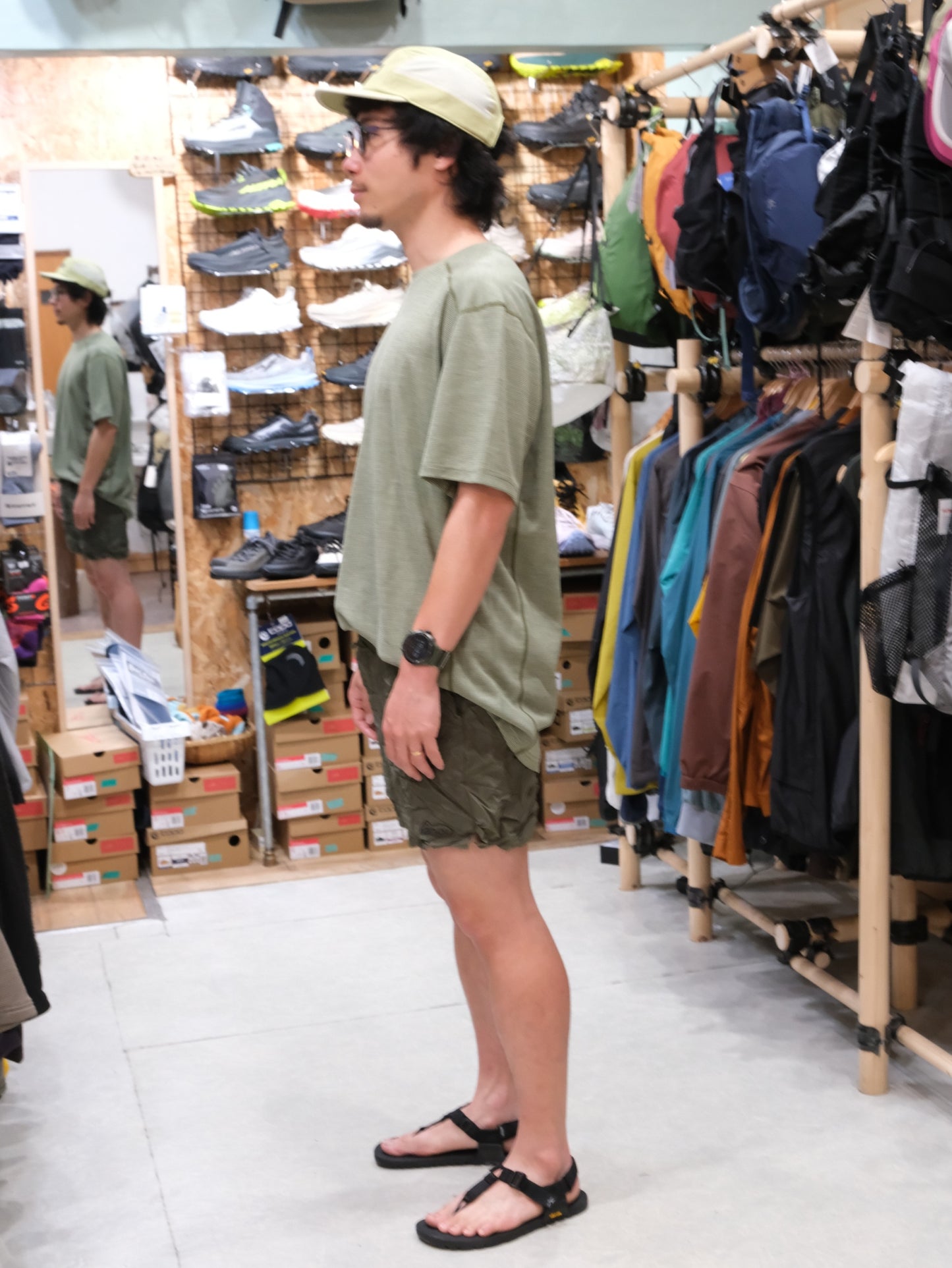 CATCH WAHER MIDDLE SHORTS 825-1-207【しわ加工のCOOL DOT'S短パン】【ranor】