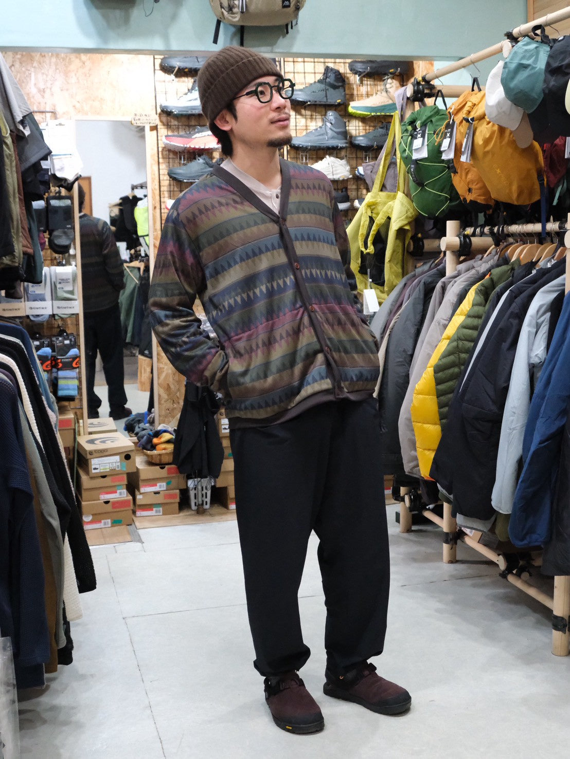 NFC Octaプリントカーディガン NF1218（総柄プリントのオクタカーディガン）【narifuri】