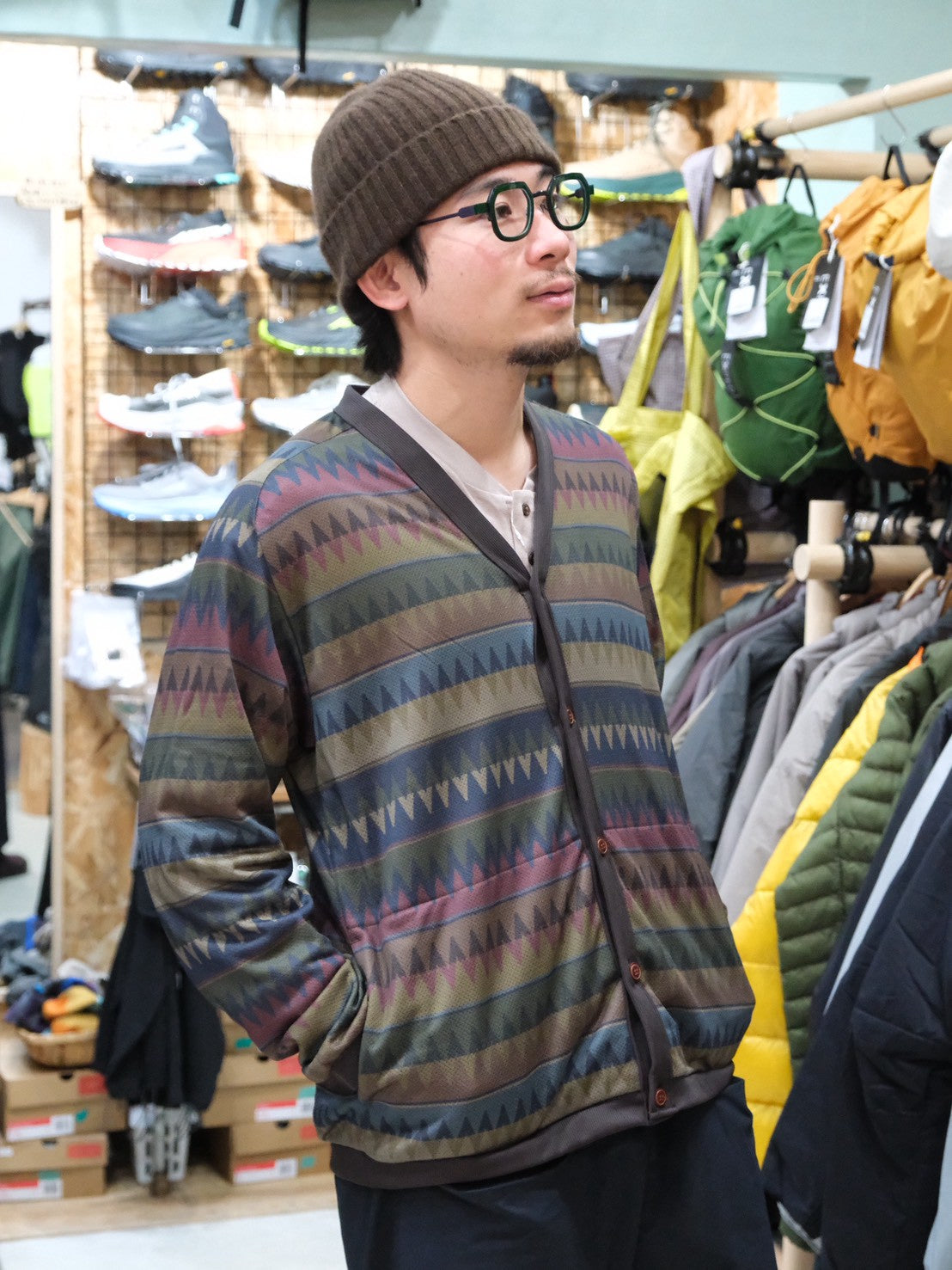 NFC Octaプリントカーディガン NF1218（総柄プリントのオクタカーディガン）【narifuri】