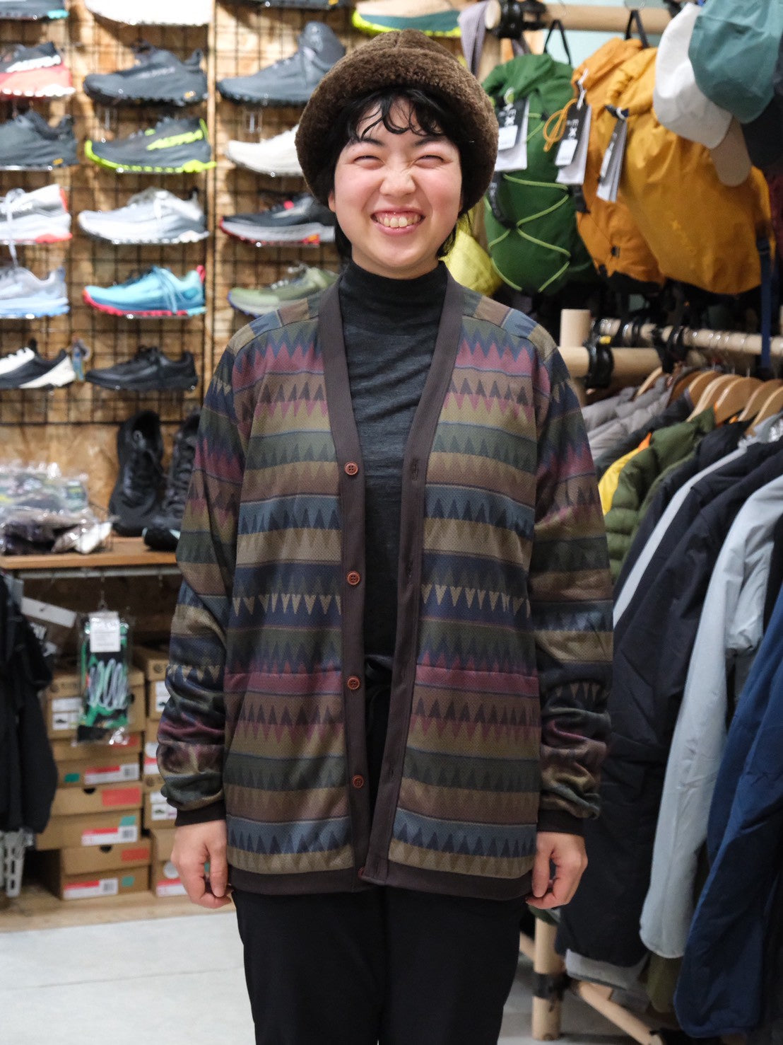 NFC Octaプリントカーディガン NF1218（総柄プリントのオクタカーディガン）【narifuri】