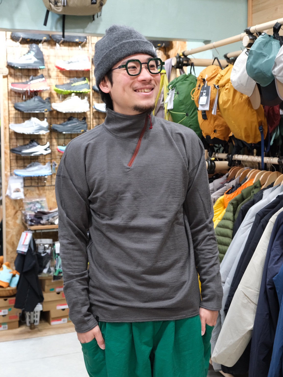 ニンジャセーター（ウール・高い通気性）【AXESQUIN 凌】