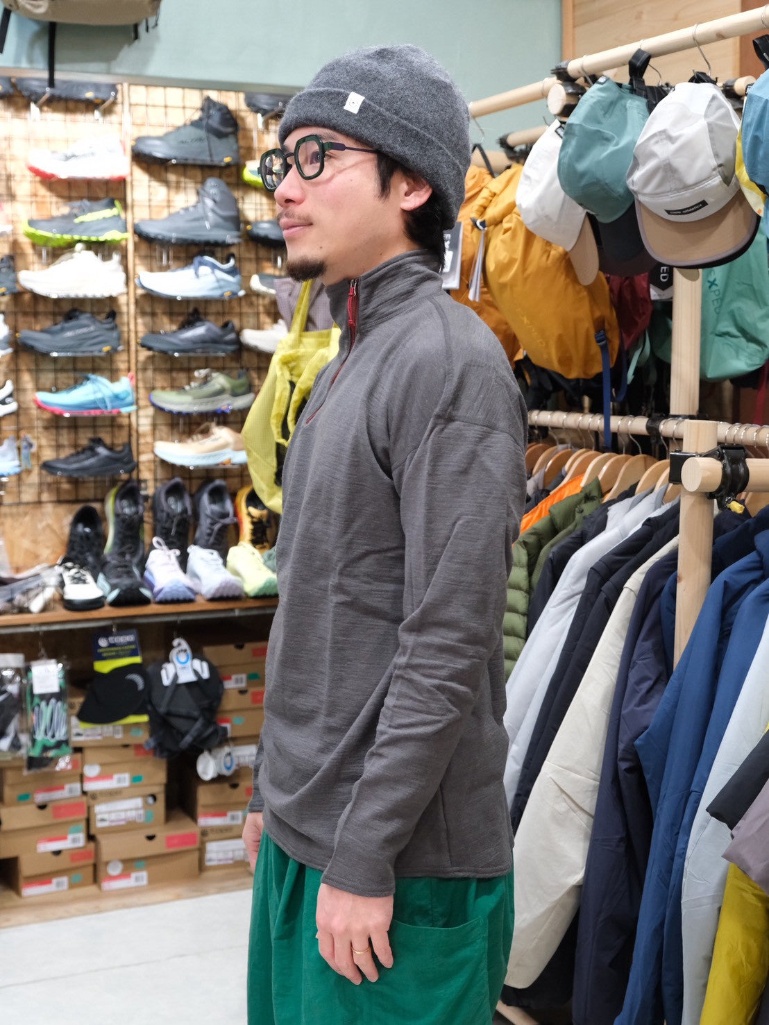 ニンジャセーター（ウール・高い通気性）【AXESQUIN 凌】