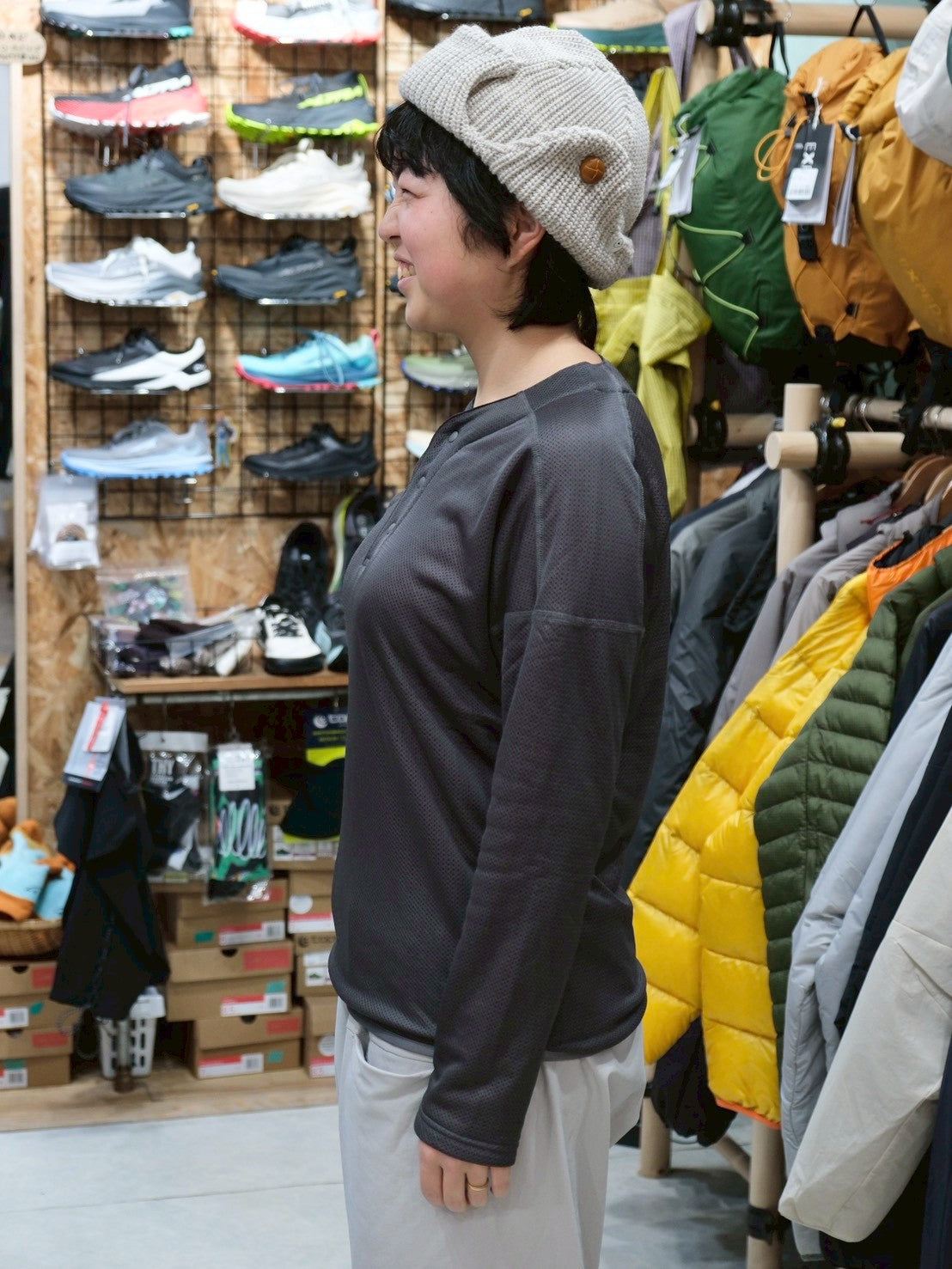 カルフワセーター（オクタの長袖ヘンリーネック）【AXESQUIN 凌】