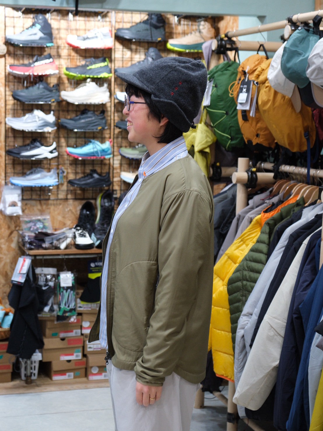 ウールトンガリキャップ（耳当て付きのウール帽）【AXESQUIN】