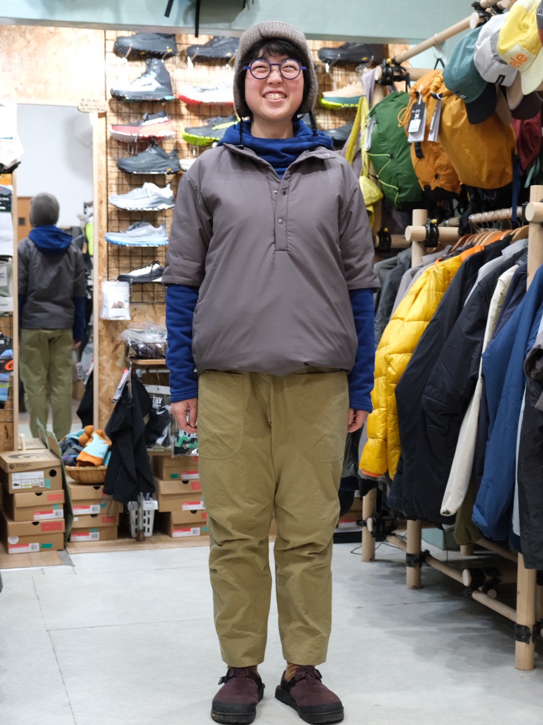 ヴィンテージナイロンのパンツ〈2025AW〉（コットンライクなナイロンパンツ）【AXESQUIN ELEMENTS】